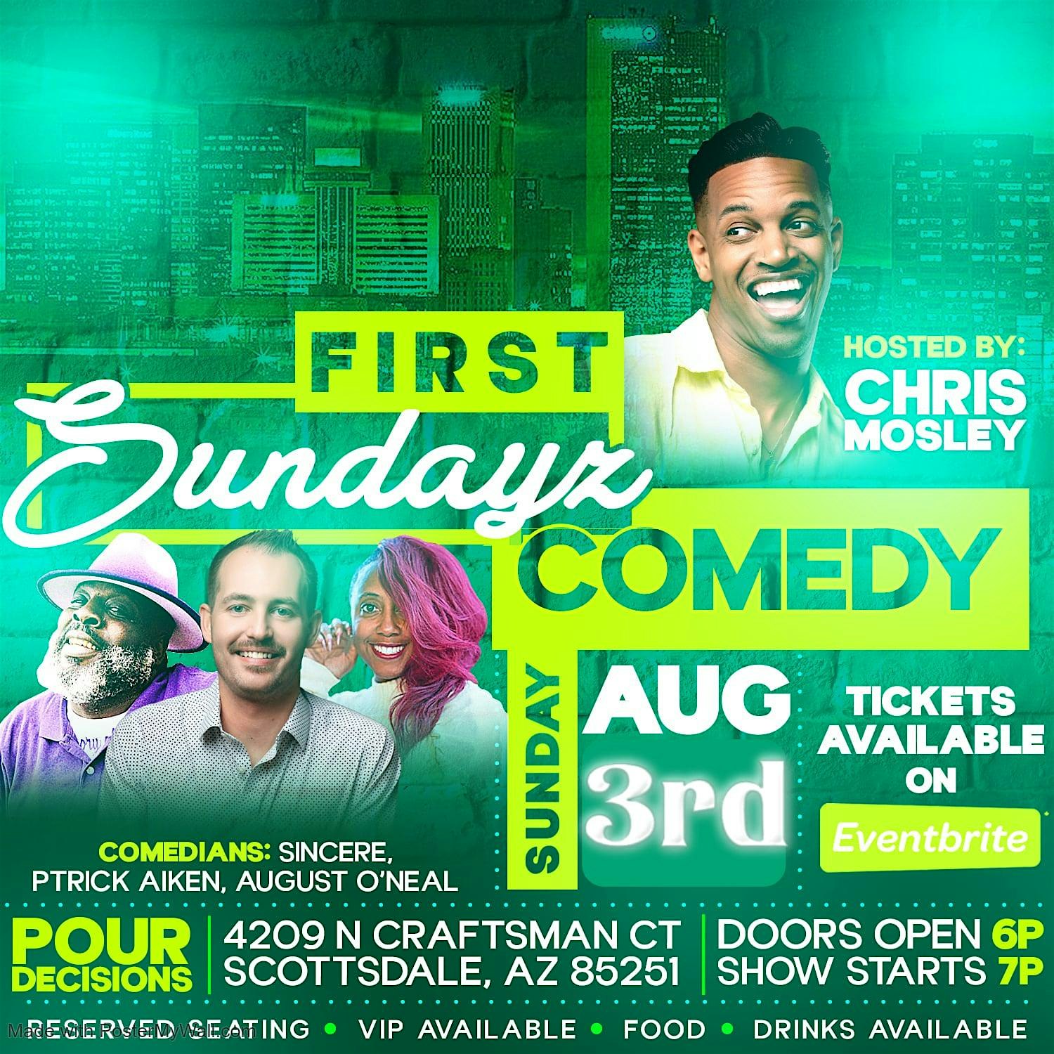 1st Sundayz Comedy at Pour Decisions at Pour Decisions Patio & Kitchen – Scottsdale, AZ