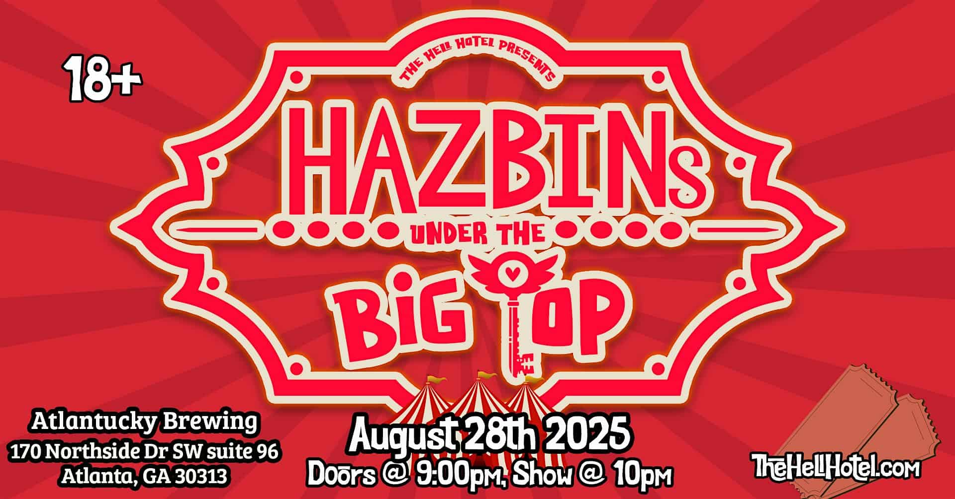 Hell’s Greatest Showman: Hazbins Under The Big Top! Labor Day Weekend! at Atlantucky Brewing – Atlanta, GA