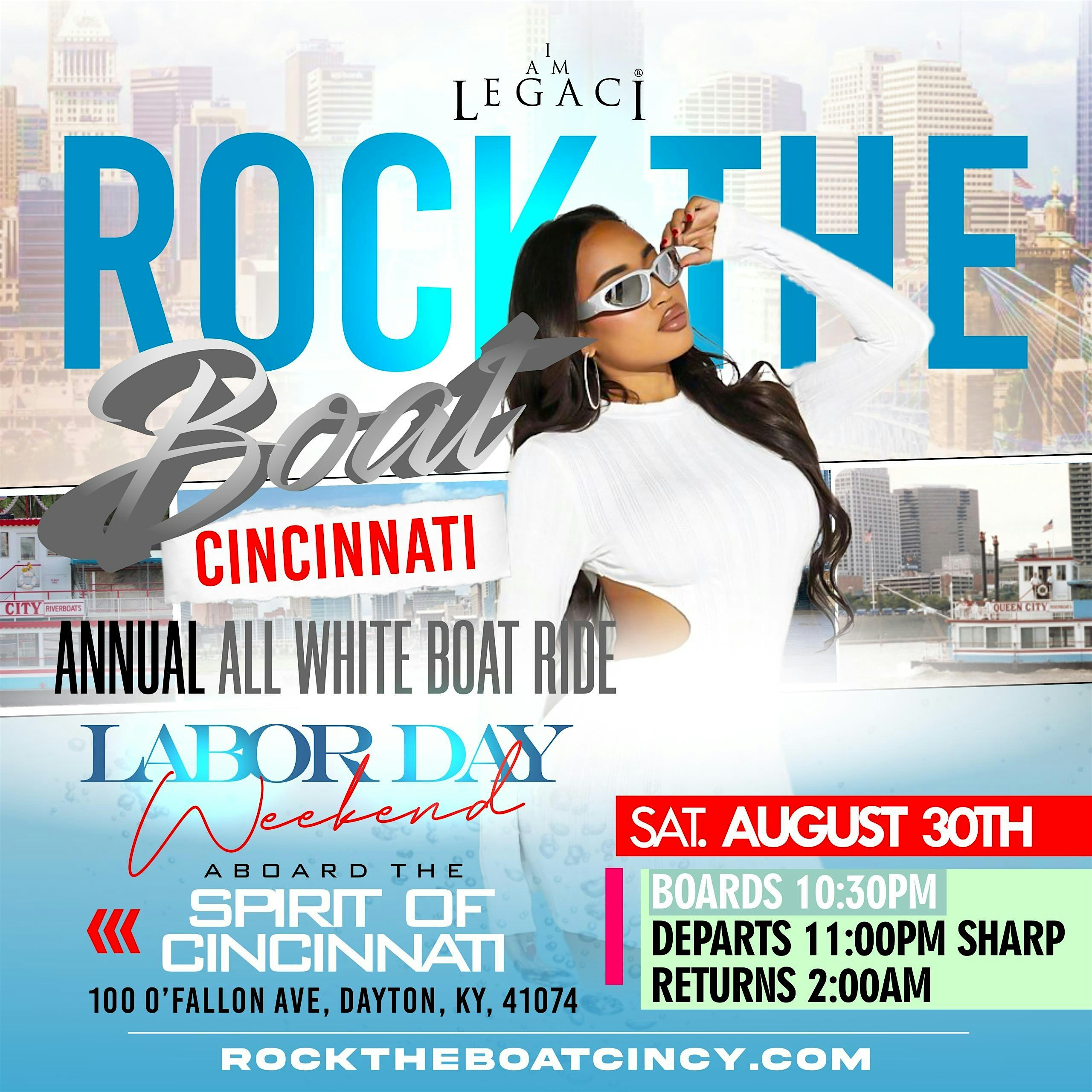 ROCK THE BOAT CINCINNATI ALL WHITE BOAT RIDE LABOR DAY WEEKEND 2025 at SPIRIT OF CINCINNATI – Dayton, KY