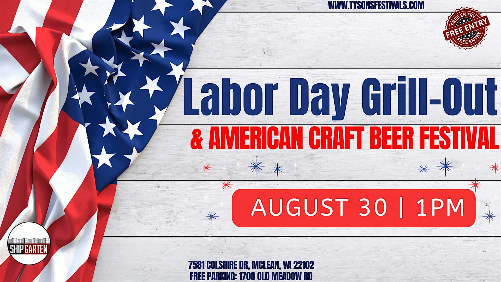 Labor Day Grill-Out + American Craft Beer Festival at Shipgarten – Mclean, VA