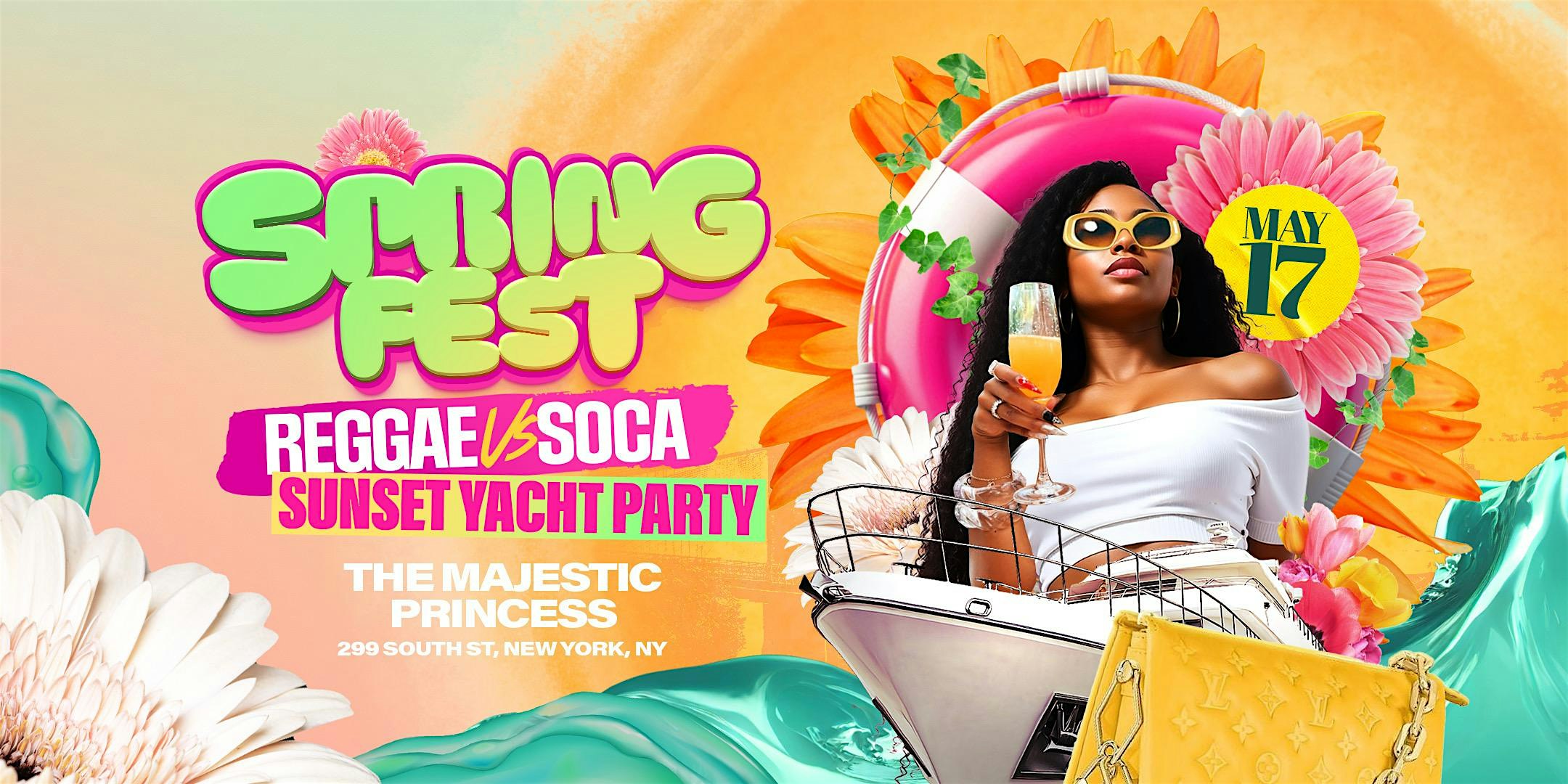 8/30: Labor Day Kick Off Soca Vs Reggae Sunset Yacht Party at The Majestic Princess at Pier 36 – New York, NY