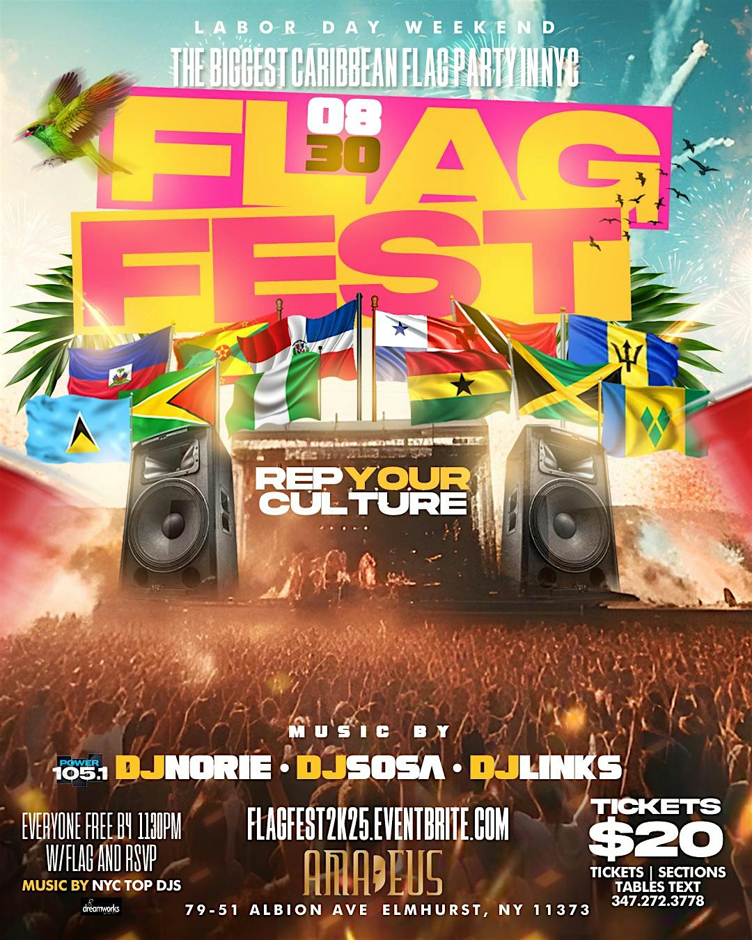  Flag Fest  Labor Day weekend #nyc at Amadeus Nightclub – Queens, NY