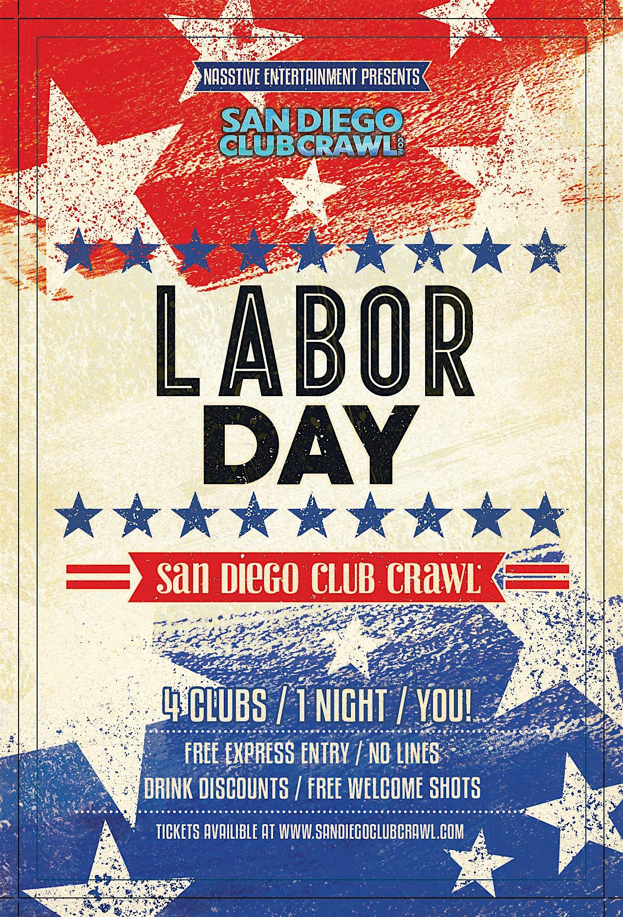 LABOR DAY WEEKEND Bar and Club Crawl San Diego – Saturday, August 30th! at American Junkie – San Diego, CA