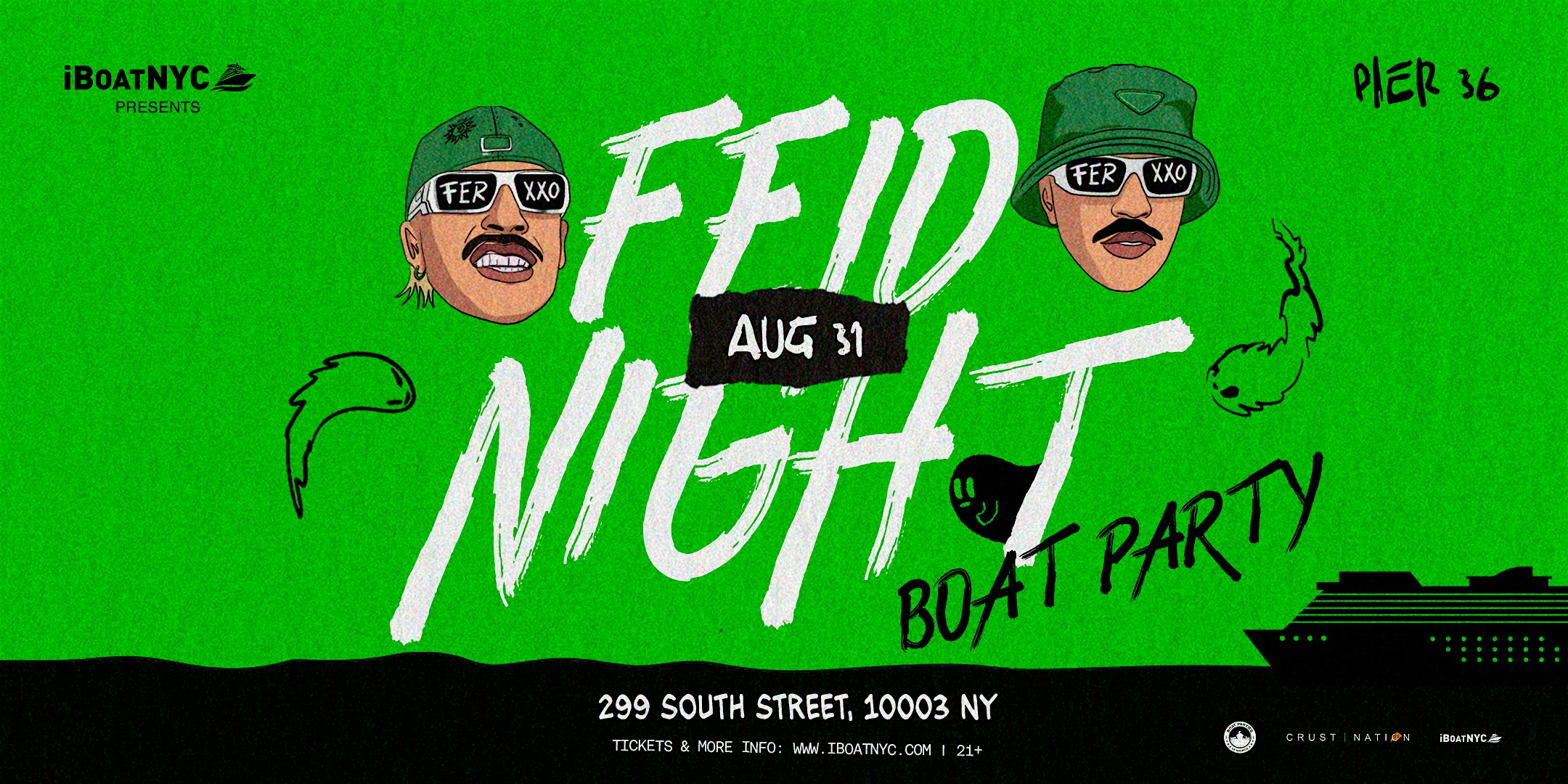 FEID TRIBUTE – Labor Day Latin & Reggaeton Boat Party Yacht Cruise NYC at Pier 36 NYC – New York, NY