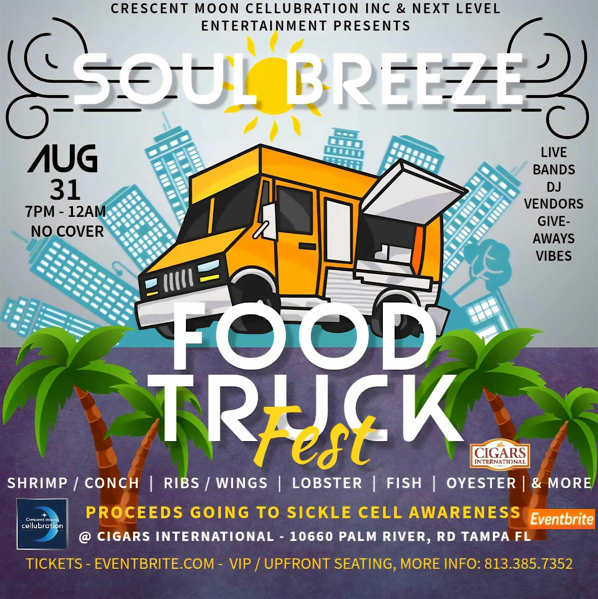 SOUL BREEZE FOOD TRUCK FESTIVAL charity affair at Cigars International Superstore – Tampa, FL