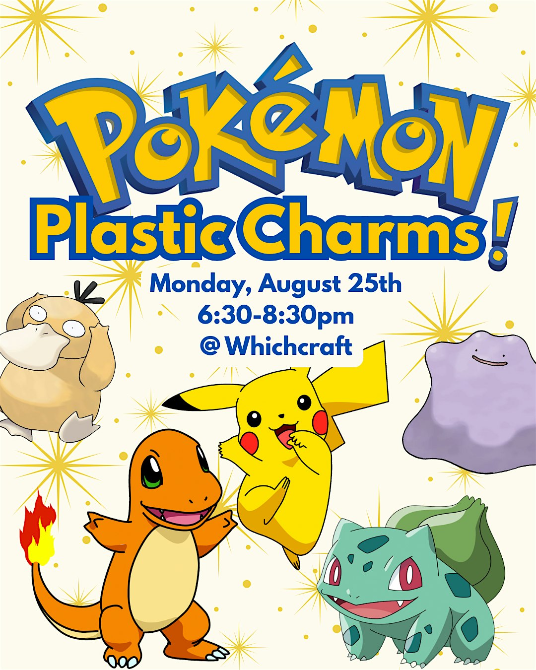 Pokemon Plastic Charms at WhichCraft Tap Room & Bottle Shop – Austin, TX