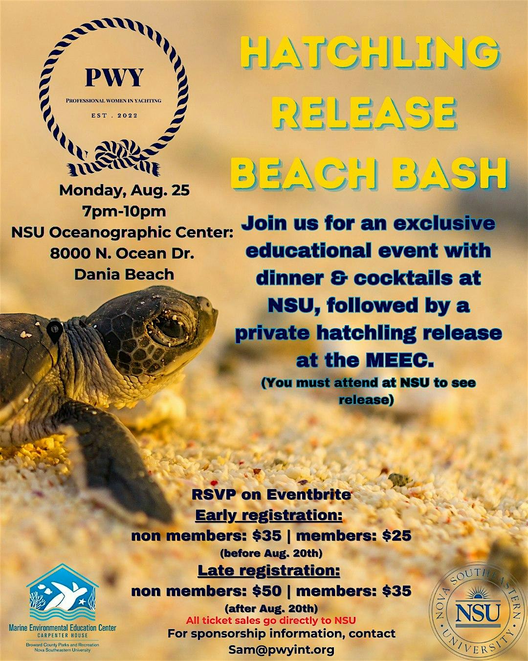 PWY Hatchling Release Beach Bash at 8000 N Ocean Dr – Dania Beach, FL