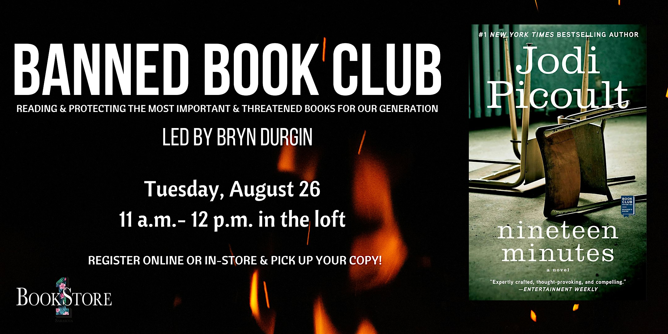 The Banned Book Club “Nineteen Minutes” by Jodi Picoult at Bookstore1Sarasota – Sarasota, FL