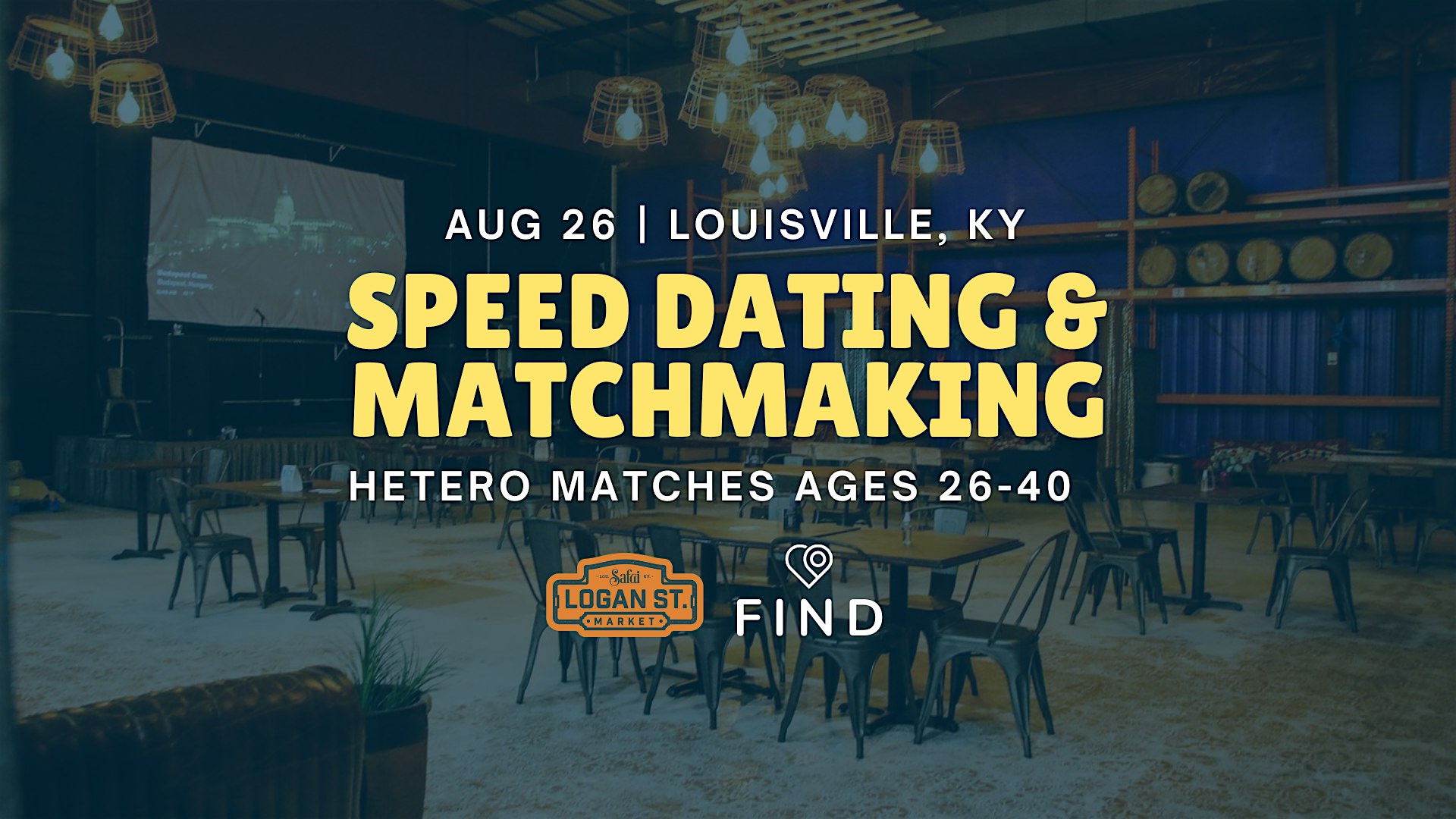(MEN SOLD OUT) Speed Dating for Singles Ages 26-40 | Louisville, KY at Logan Street Market – Louisville, KY