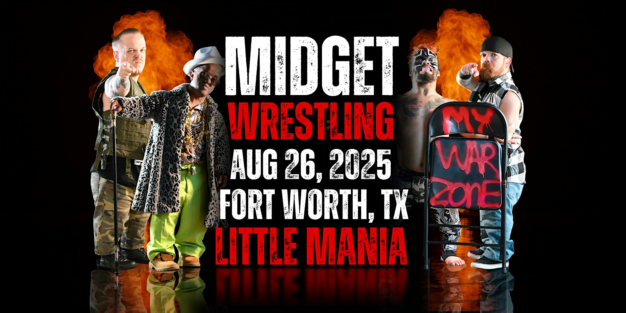 Little Mania Midget Wrestling – Fort Worth, TX – Aug 26, 2025 – Buy Now at The Rail – Fort Worth, TX