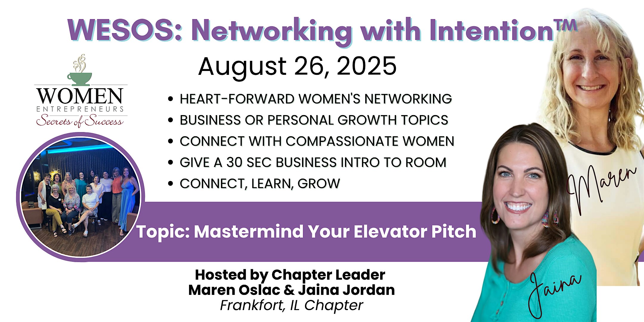 WESOS Frankfort: Mastermind Your Elevator Pitch at Dancing Marlin Restaurant – Frankfort, IL
