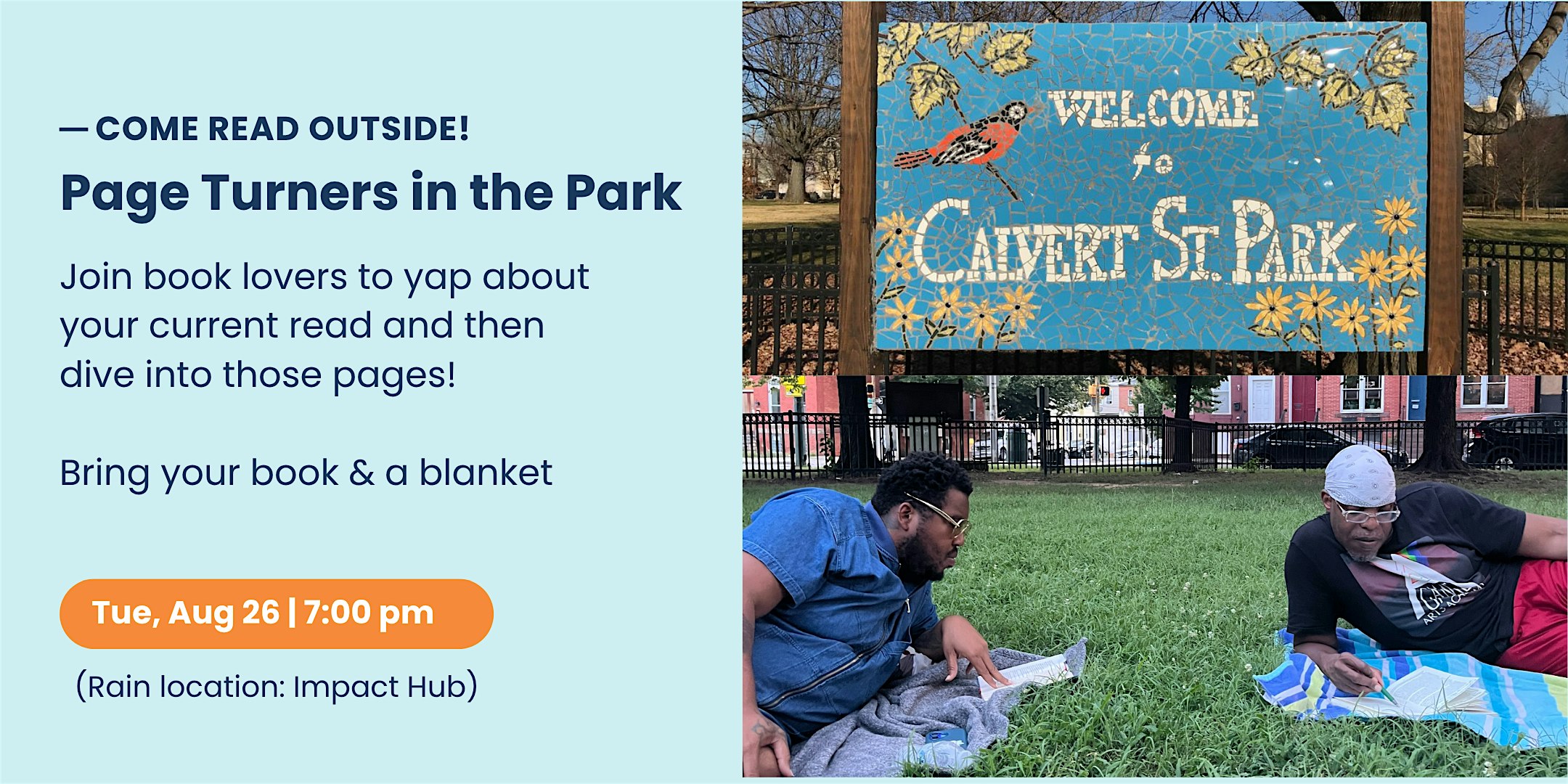 Page Turners in the Park at Calvert Street Park – Baltimore, MD