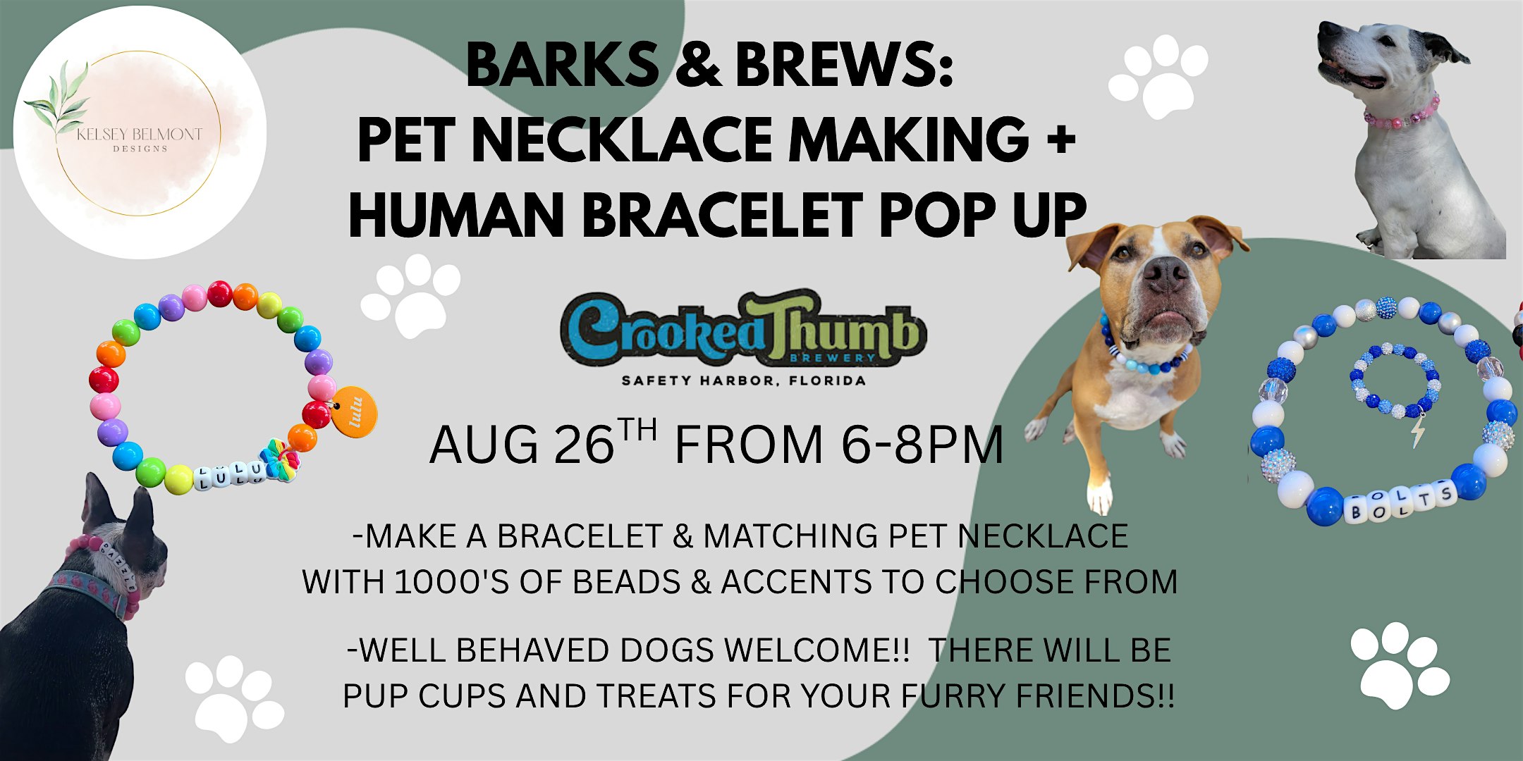 Barks & Brews Bead Bar Pop Up at Crooked Thumb Brewery – Safety Harbor, FL