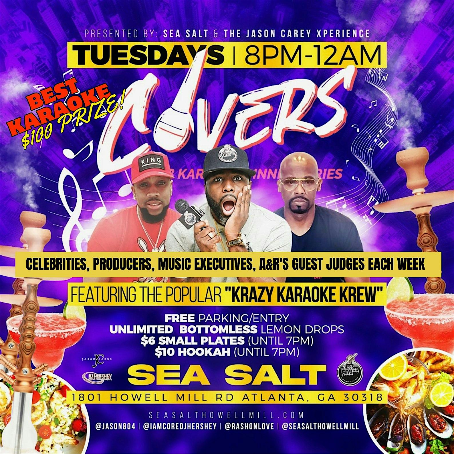 R&B Covers Krazy Karaoke $100 Best Karaoke at Sea Salt Seafood Howell Mill – Atlanta, GA