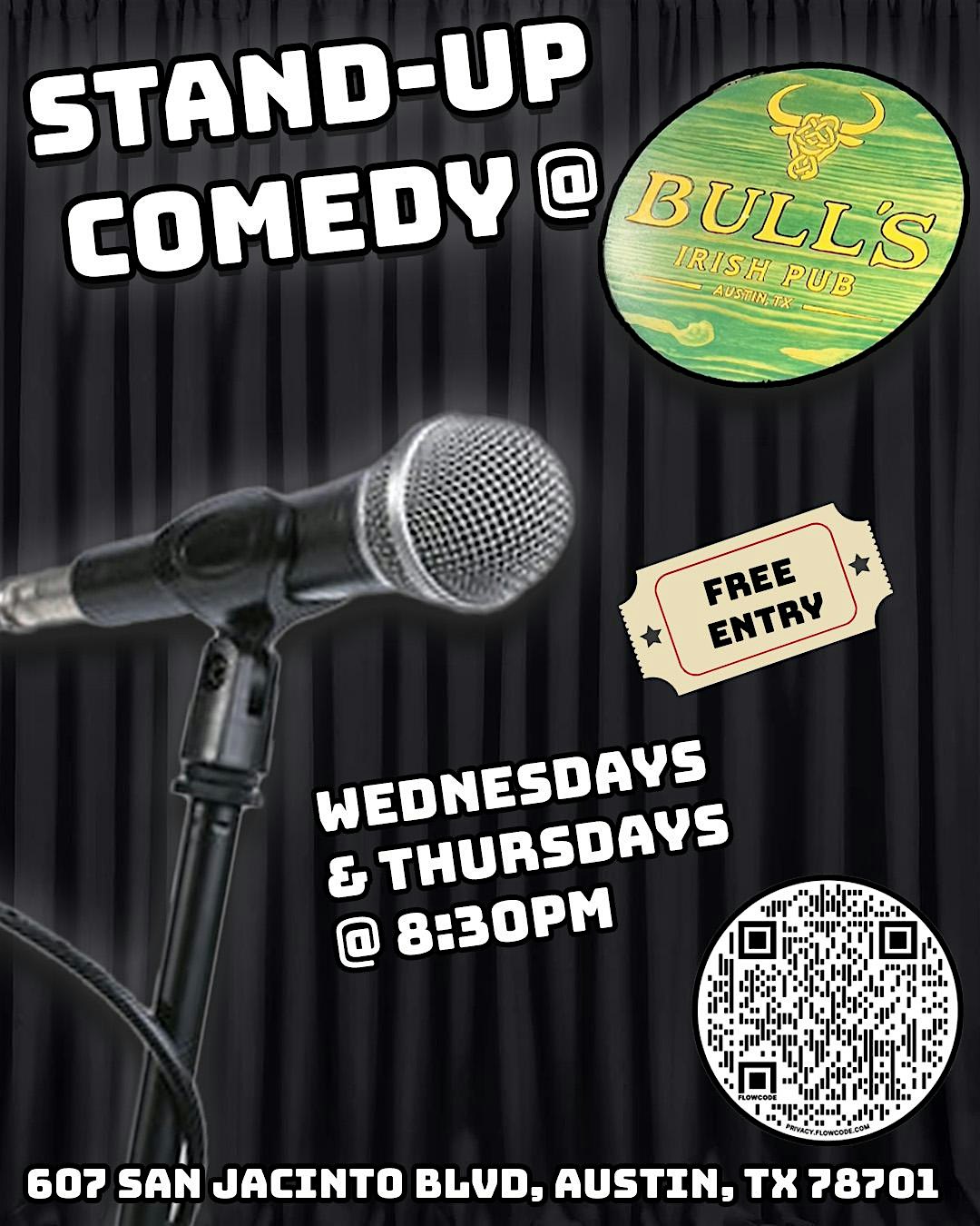 Stand Up Comedy Show (Bulls Pub Weds/Thurs at 8:30pm!) at Yup Lounge – Austin, TX
