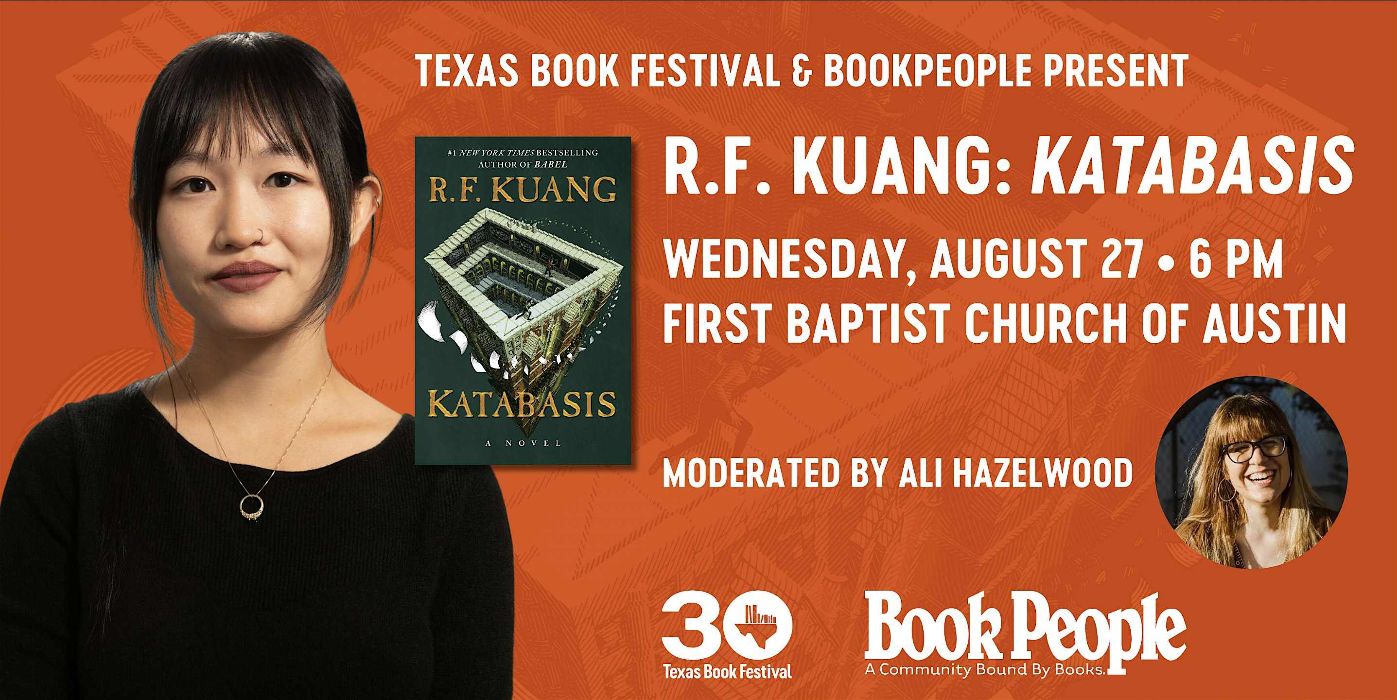 Texas Book Festival and BookPeople Present R.F. Kuang at First Baptist Church of Austin – Austin, TX