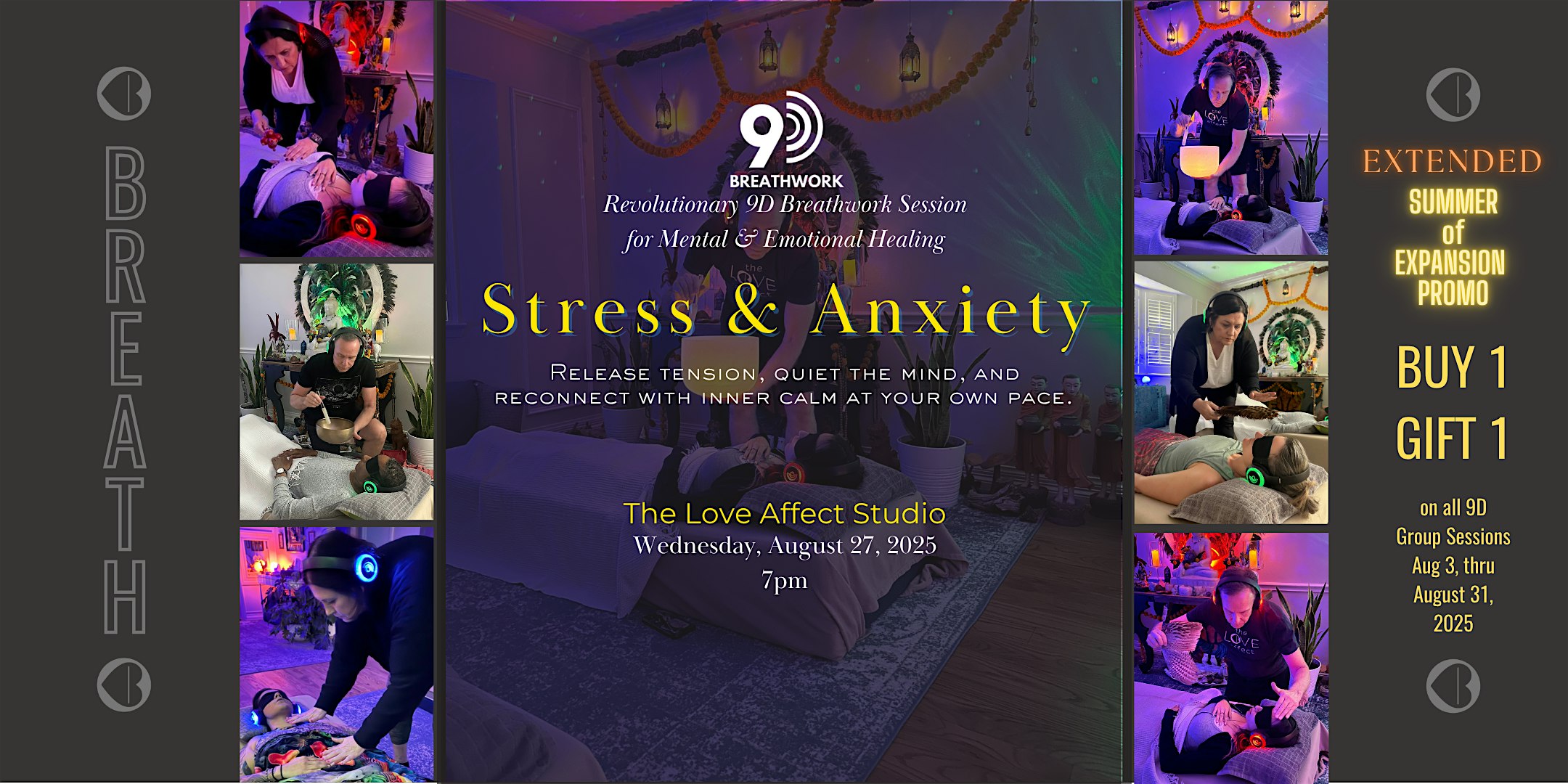 Stress & Anxiety – 9D Breathwork Journey at The Love Affect Studio – Dallas, TX