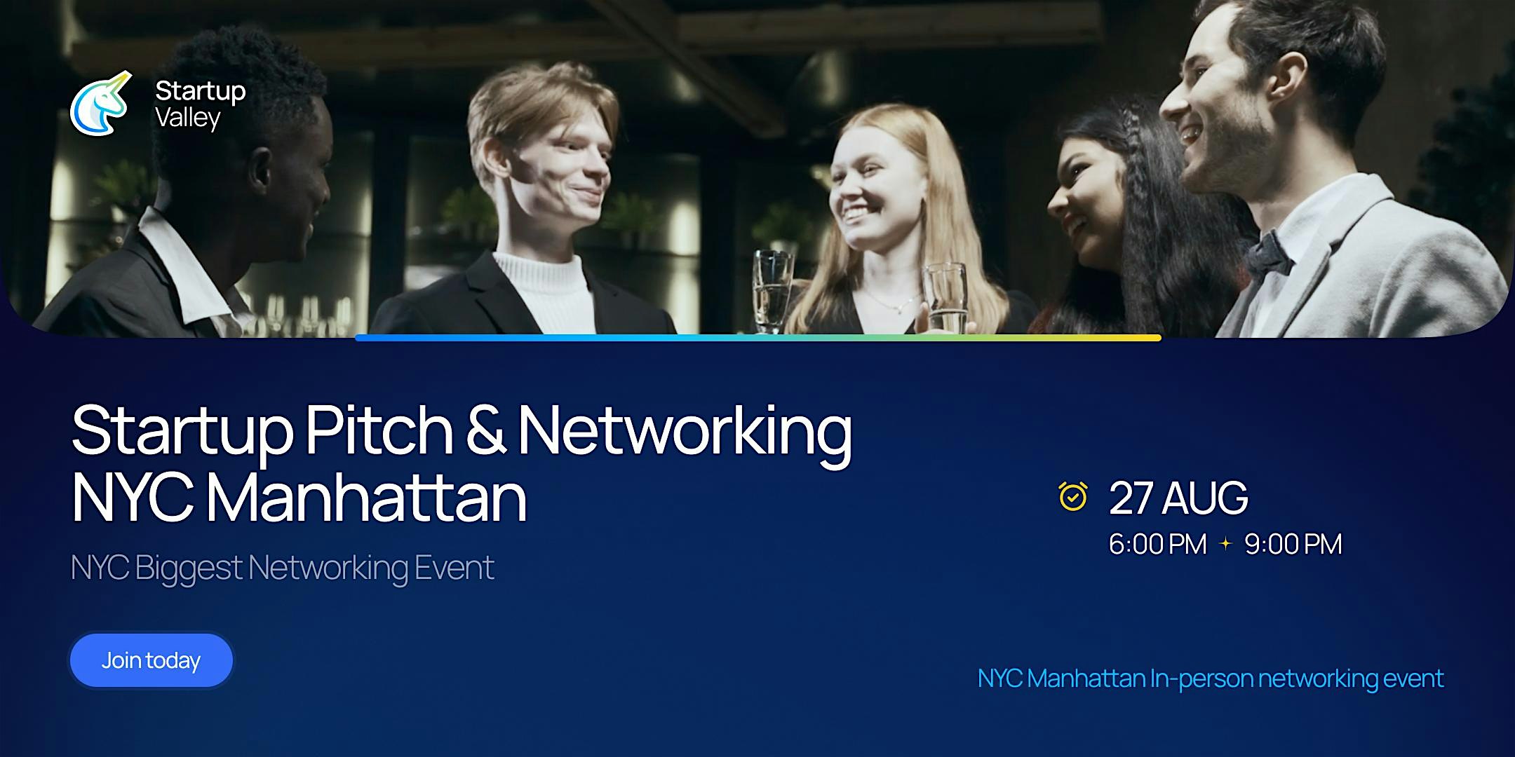 Startup Pitch Event by Startup Valley in NYC Manhattan at Whiskey Cellar NYC – New York, NY