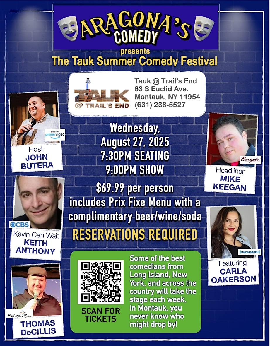 Comedy Night at Tauk Trails End | AUGUST 27TH at Tauk at Trail’s End – Montauk, NY