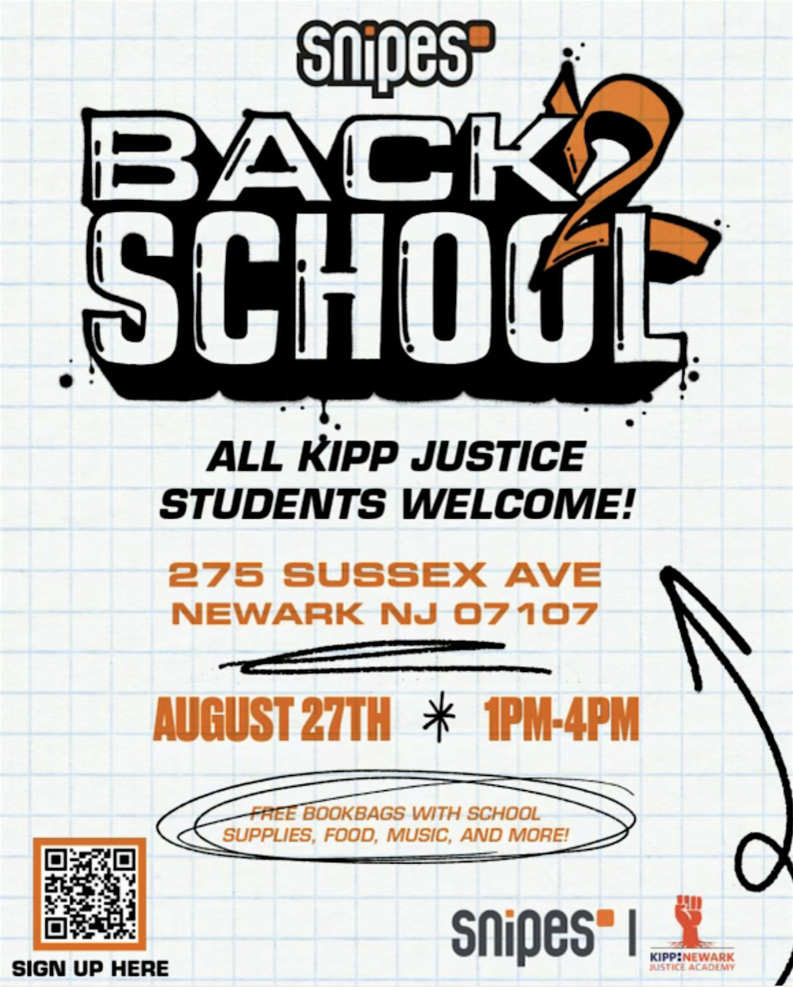 SNIPES X KIPP JUSTICE ACADEMY Back 2 School at KIPP Justice Academy – Newark, NJ