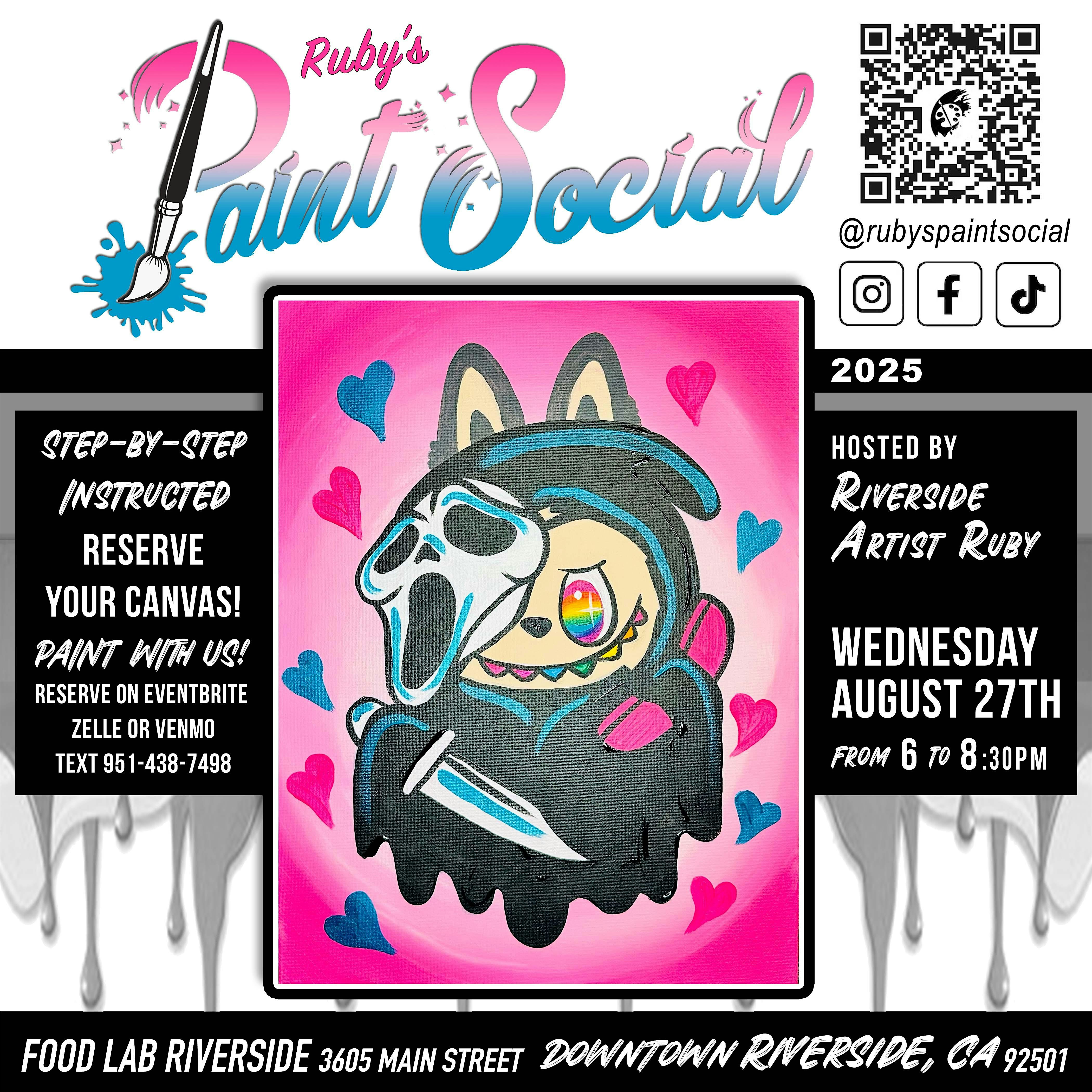 Paint n Sip Party!! Ghostface-bubu!! at Riverside Food Lab – Riverside, CA