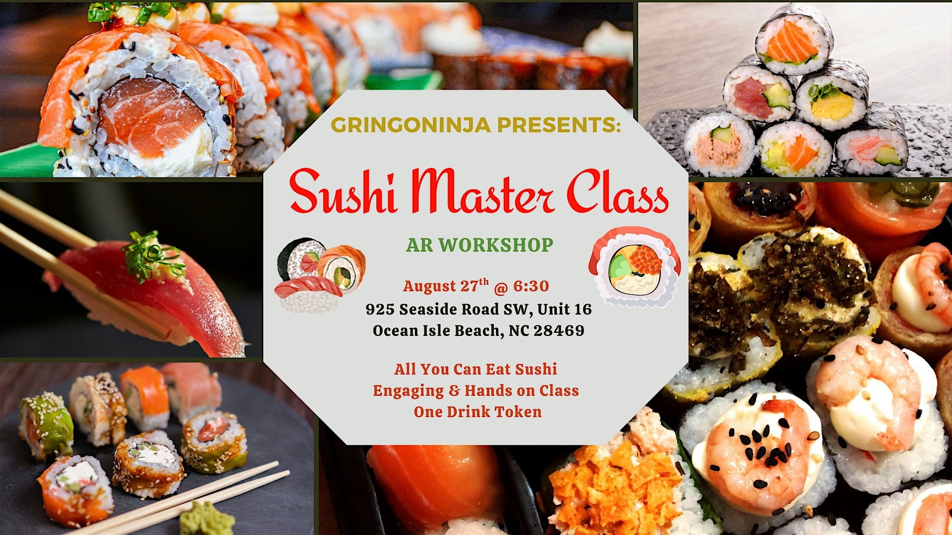 Sushi Master Class at AR Workshop Ocean Isle Beach – Ocean Isle Beach, NC