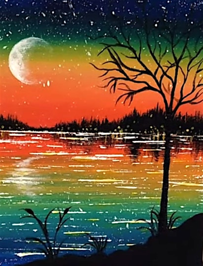 Summer Night Reflection Paint Night at Frends Brewhouse – Folsom – Folsom, CA
