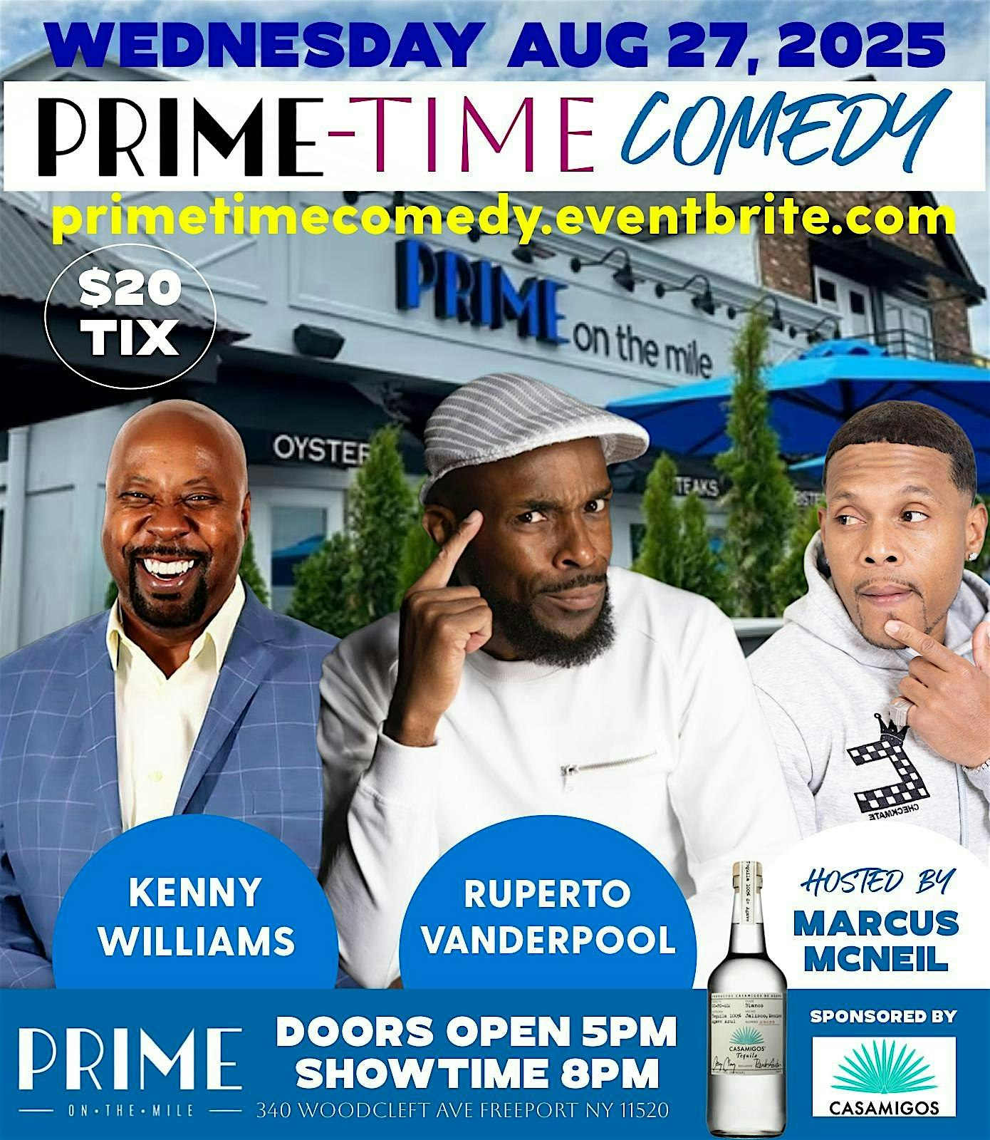 Aug 27 – PRIMETIME COMEDY AT PRIME ON THE MILE at Prime on the Mile – Freeport, NY