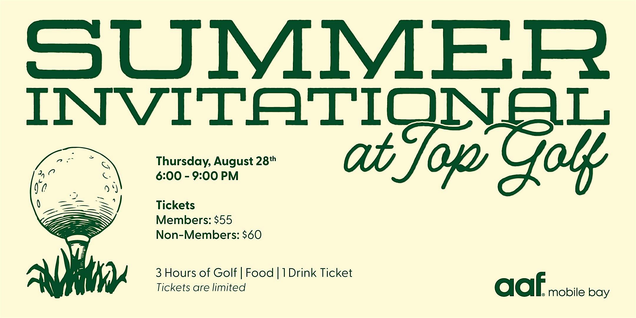 AAF Mobile Bay Summer Invitational at Top Golf at Topgolf Mobile – Mobile, AL