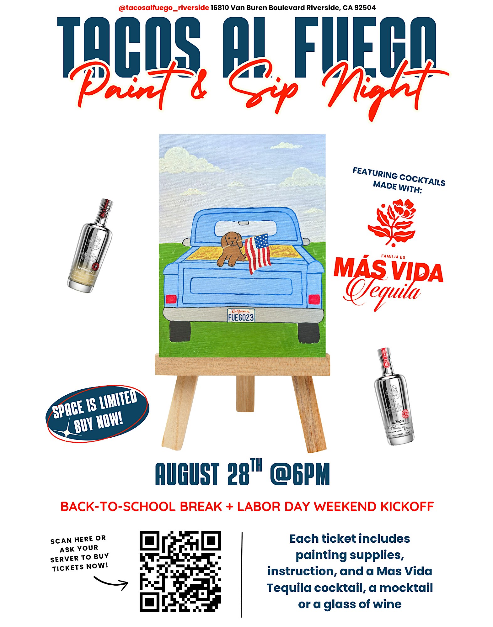 Paint and Sip Night at 16810 Van Buren Boulevard, Riverside, CA, USA – Riverside, CA