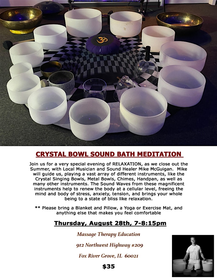 Crystal Bowl Sound Bath Meditation with Mike McGuigan at 912 Northwest Hwy #209 – Fox River Grove, IL