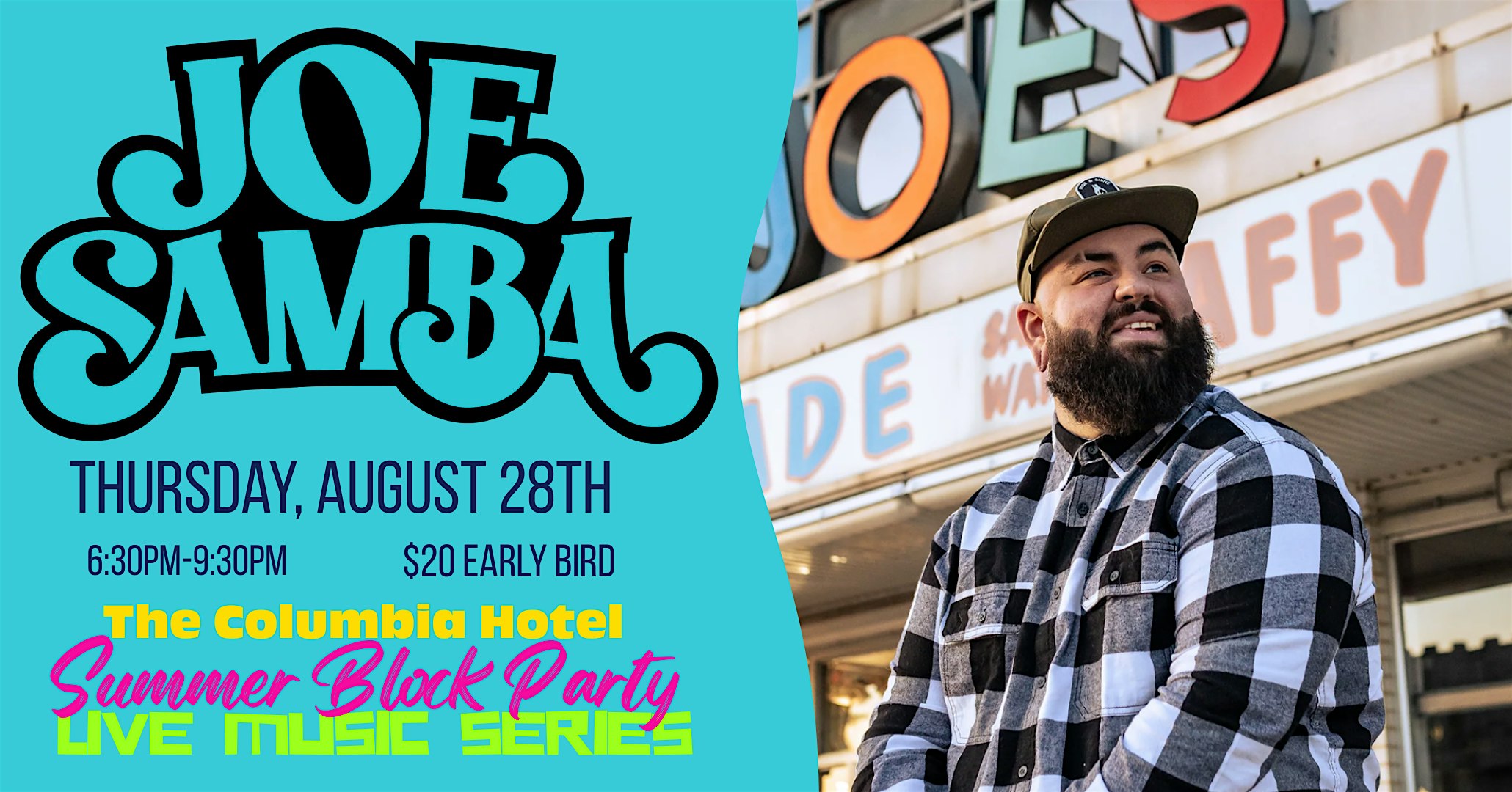Joe Samba Live – Summer Block Party at The Columbia Hotel – Ashland, OR