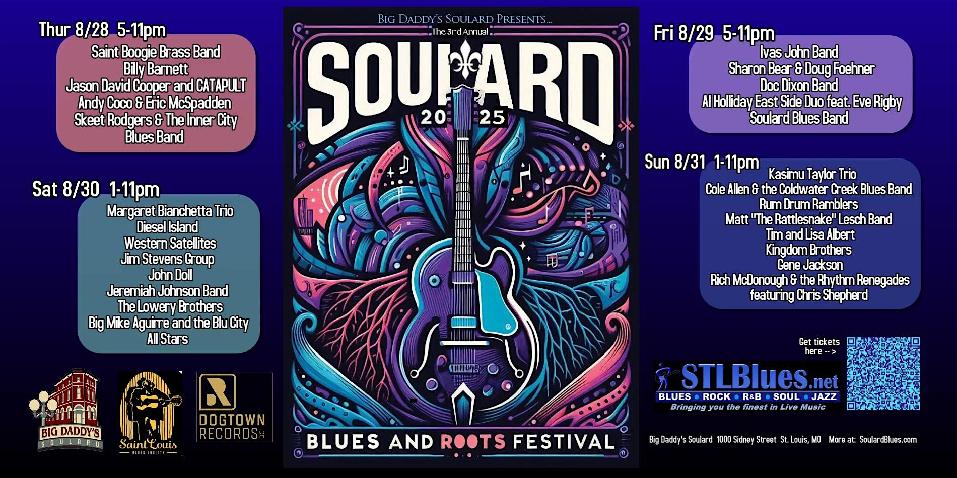 3rd Annual 2025 Soulard Blues and Roots Festival hosted by Big Daddy’s at Big Daddy’s Bar & Grill – Soulard – Saint Louis, MO