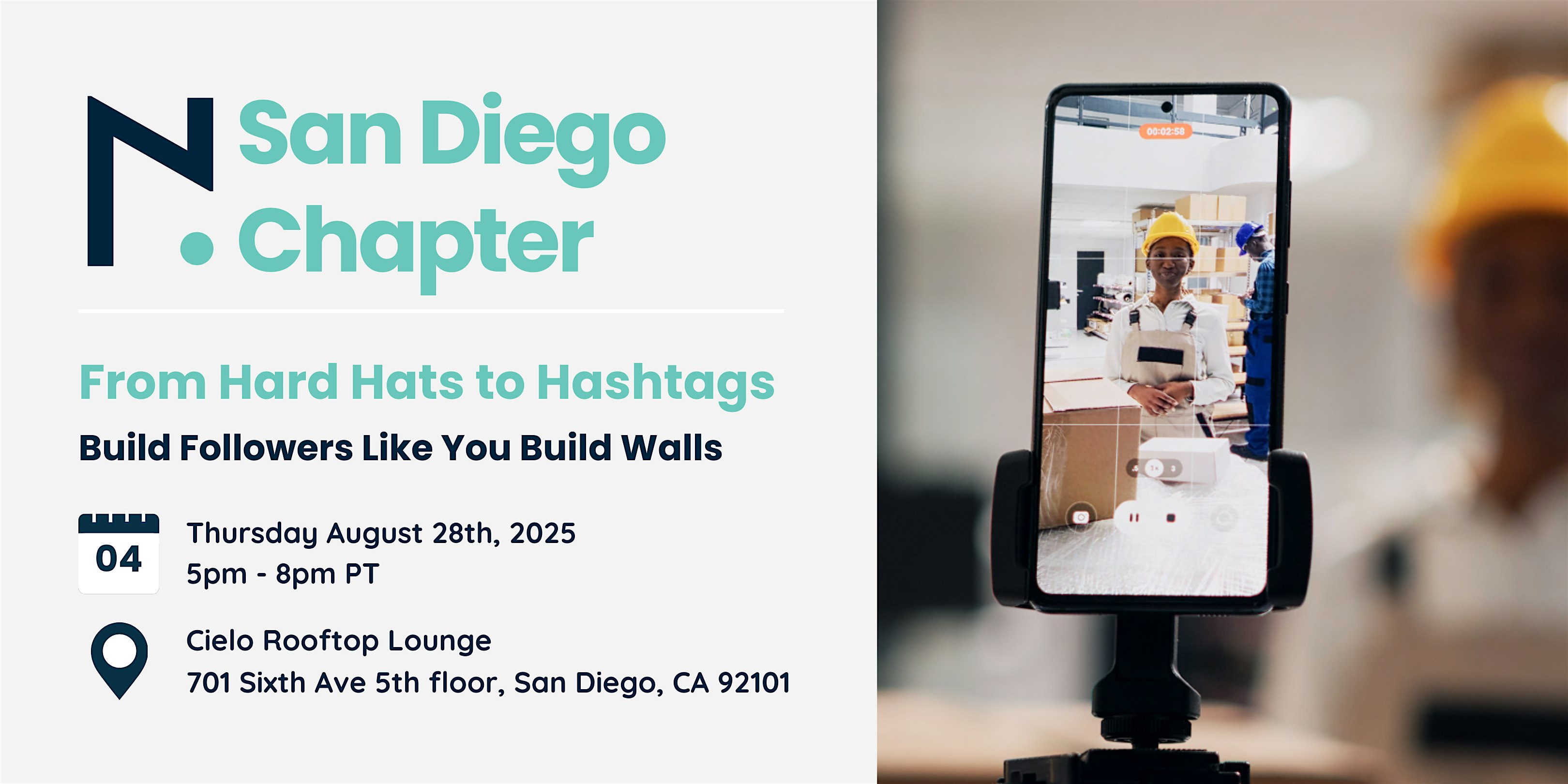 NHCA San Diego – From Hard Hats to Hashtags at Cielo Rooftop Lounge – San Diego, CA