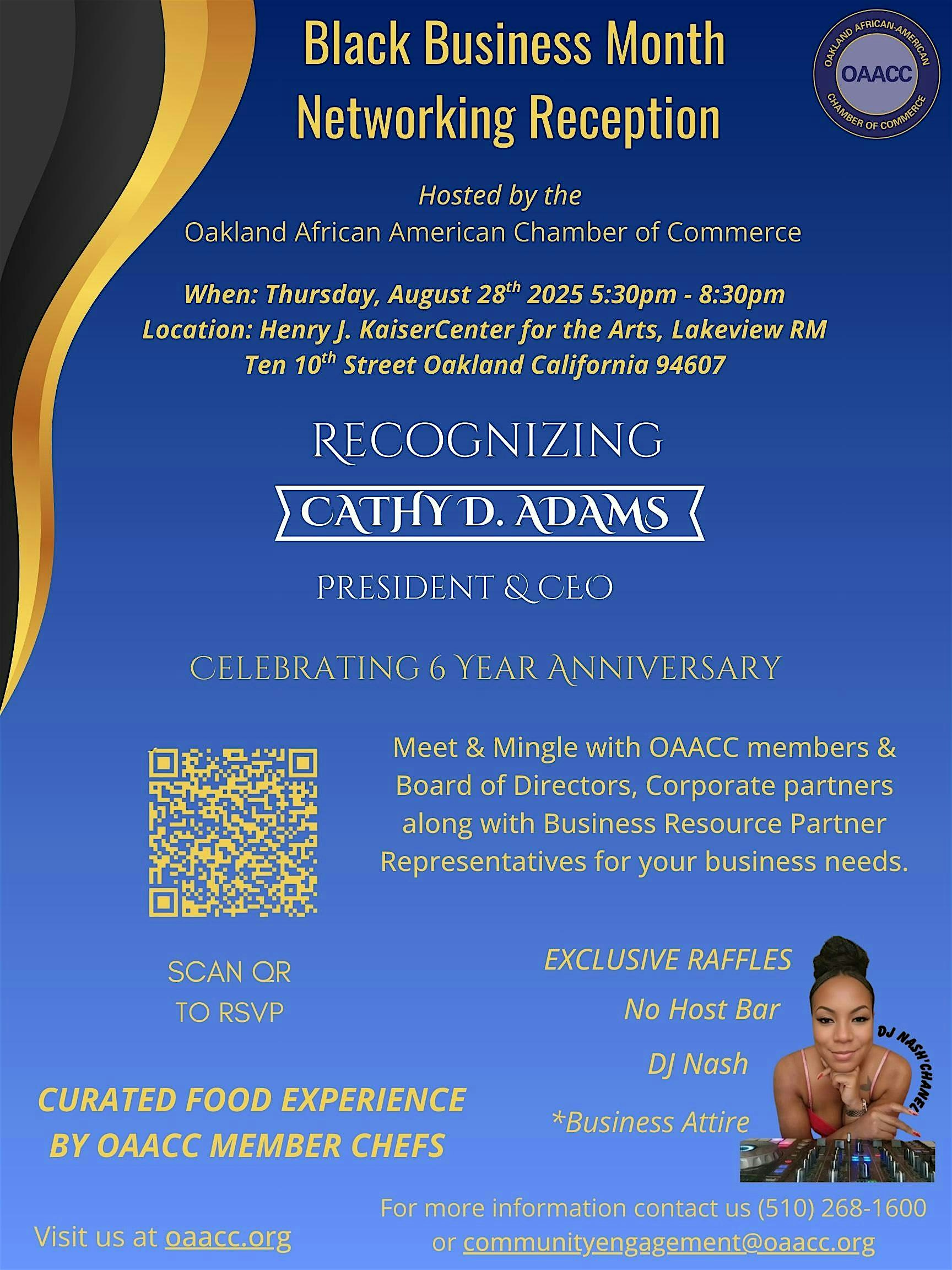 BLACK BUSINESS MONTH NETWORKING RECEPTION at Henry J. Kaiser Center for the Arts – Oakland, CA
