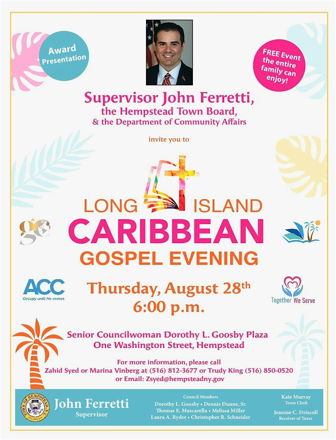 Long Island Caribbean Gospel Evening (Free Event) at Hempstead Town Hall – Hempstead, NY