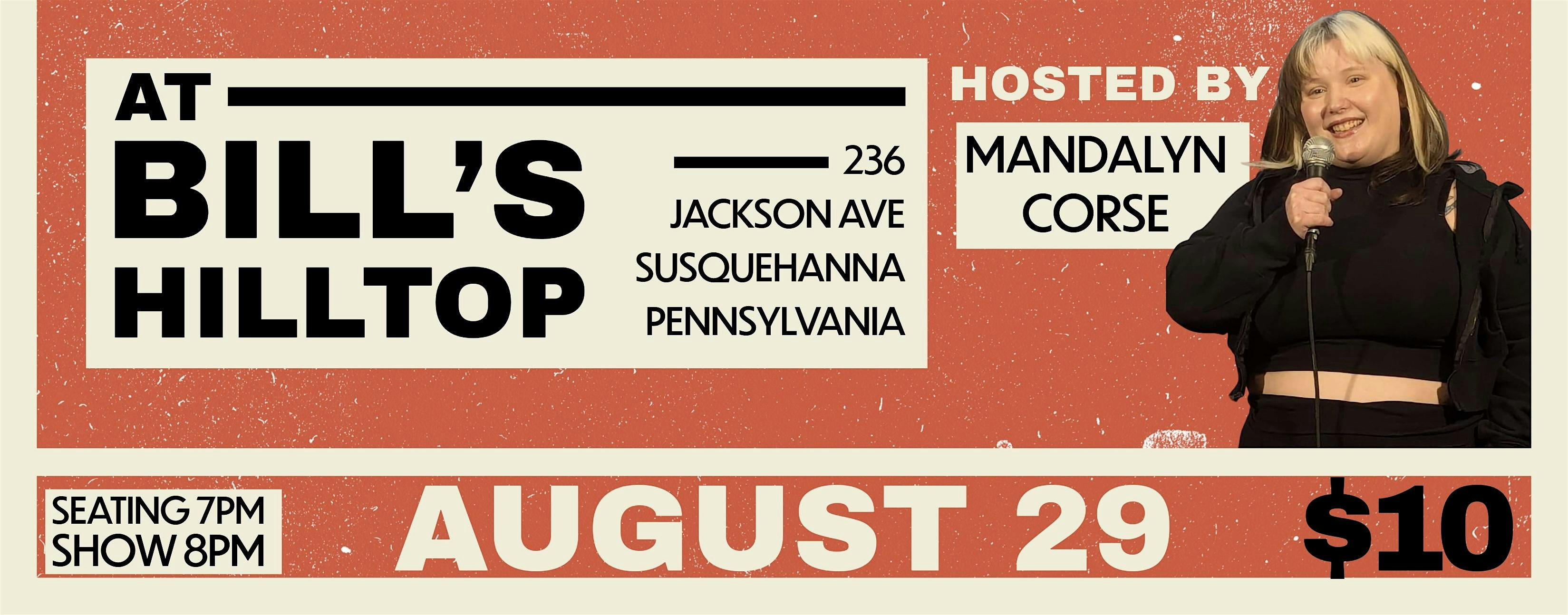 Comedy! @ Bill’s Hilltop at 236 Jackson Ave – Susquehanna, PA