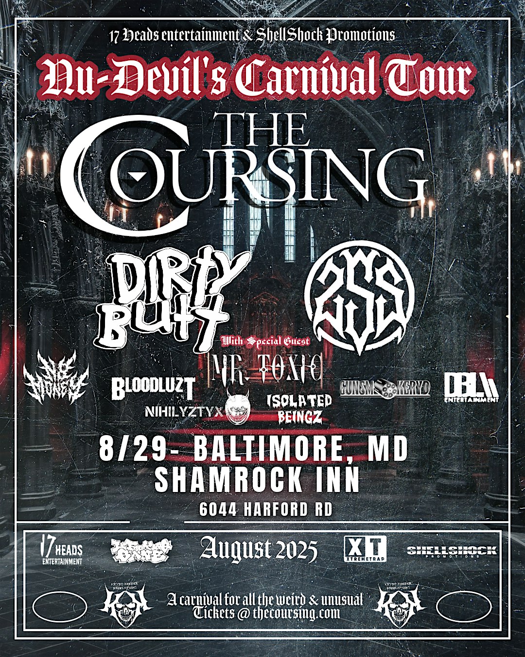 NU-DEVIL’S CARNIVAL TOUR: The Coursing + Dirty Butt + 2 Stroke Smoke +more! at Shamrock Inn – Baltimore, MD