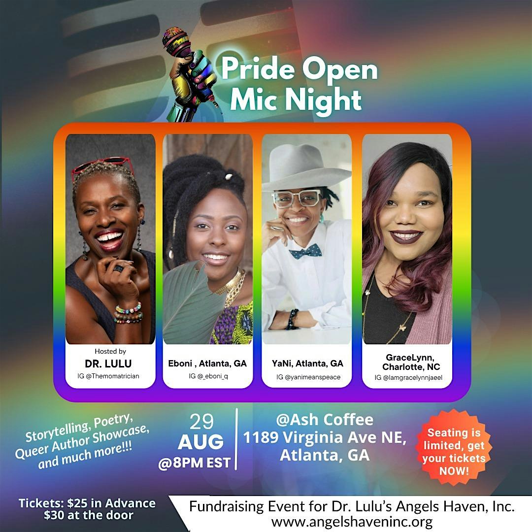 Dr. Lulu Hosts Pride Open Mic Night at Ash Coffee – Atlanta, GA