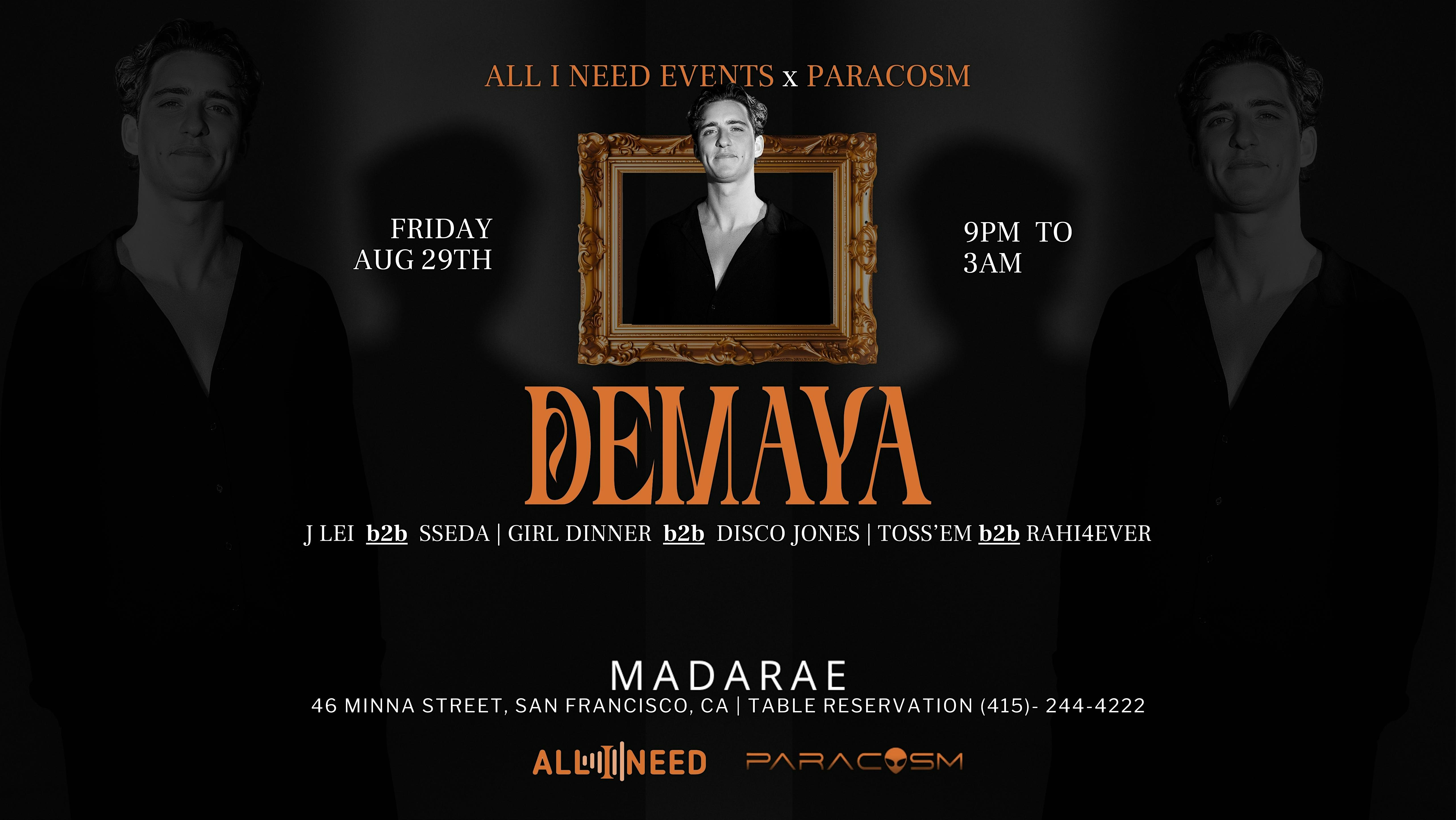 DEMAYA [AFRO HOUSE] at Madarae at Madarae – San Francisco, CA
