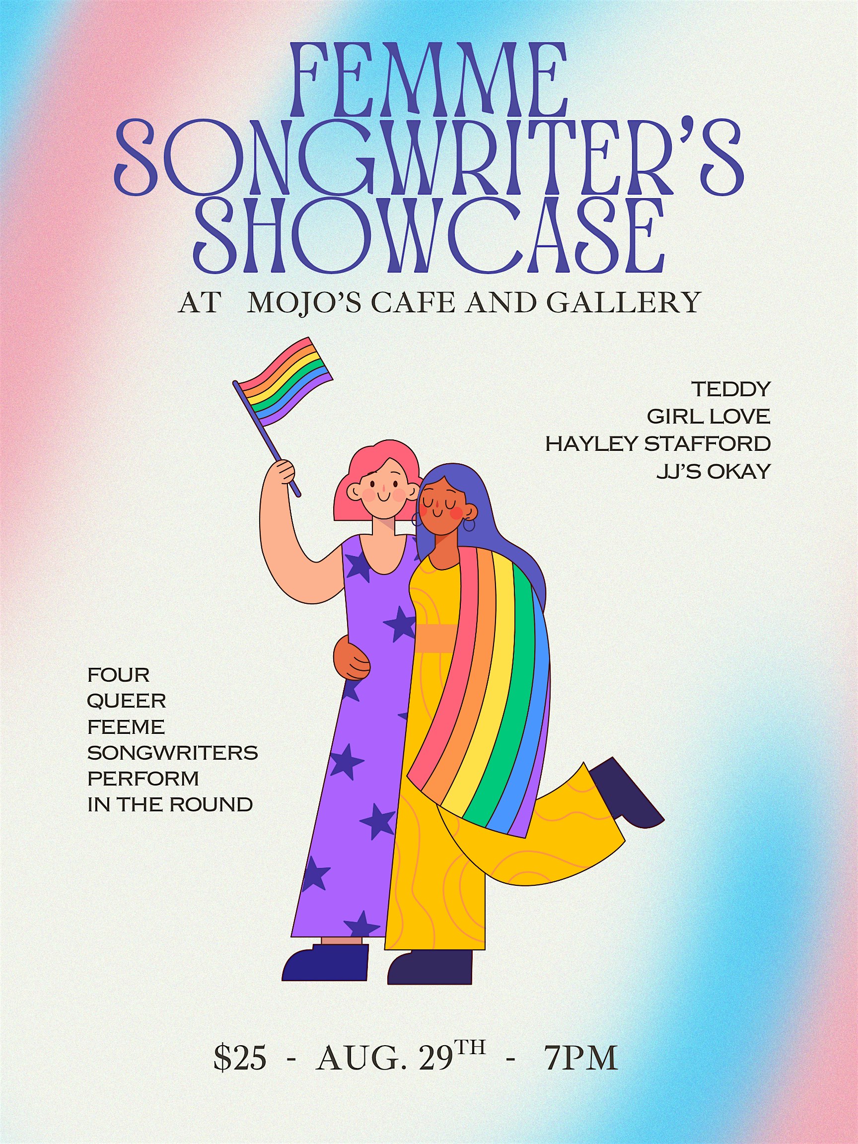Femme Songwriter’s Showcase at MoJo’s Cafe and Gallery – Troy, NY