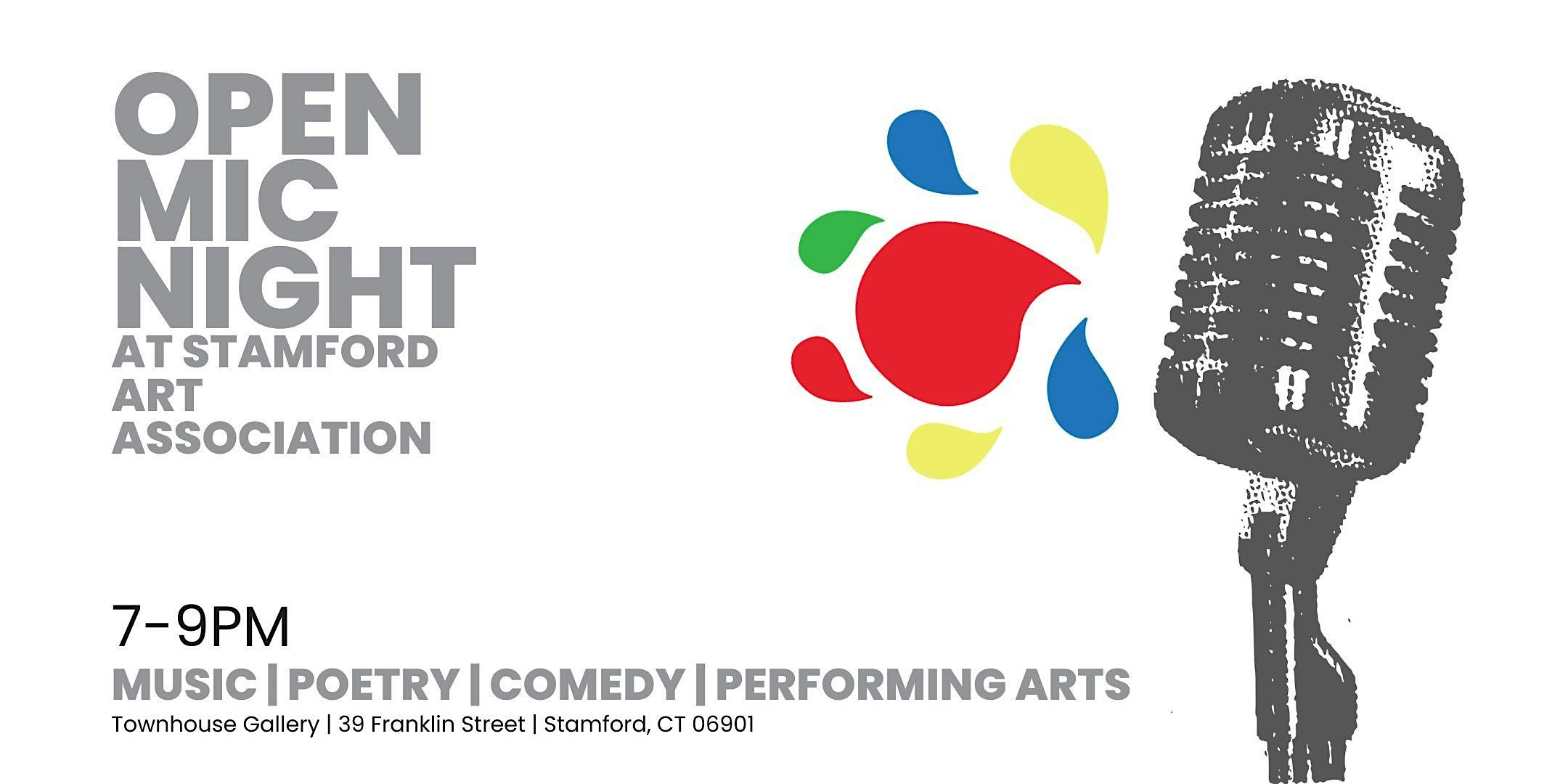 FREE Open Mic at The Townhouse Gallery at The Stamford Art Association – Stamford, CT