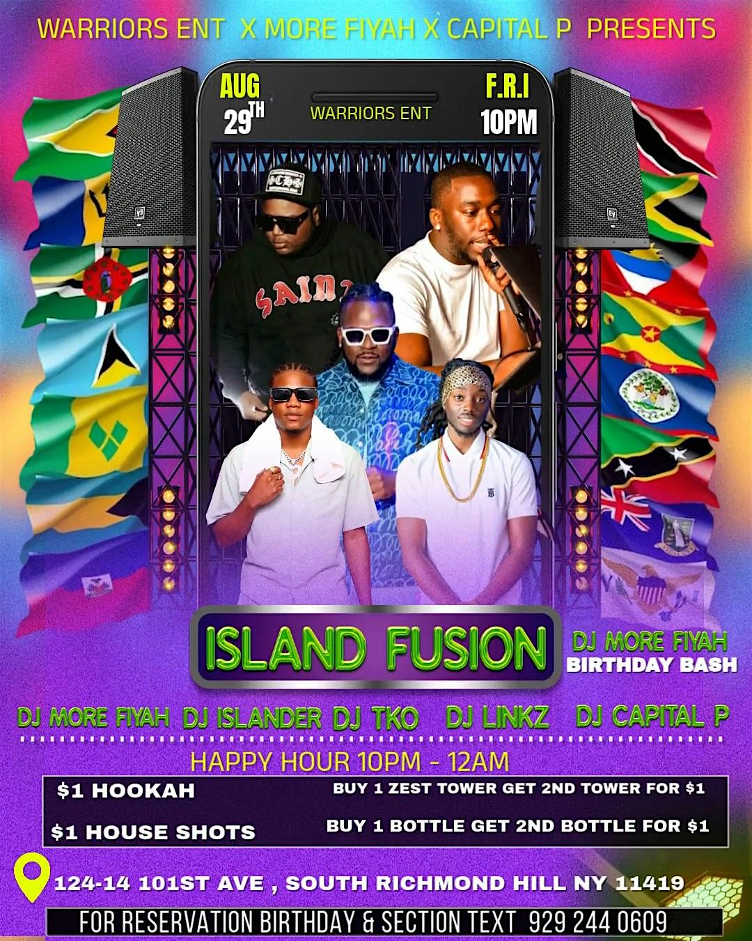 ISLAND FUSION (REP YOUR FLAG) at Zest Lounge – Queens, NY