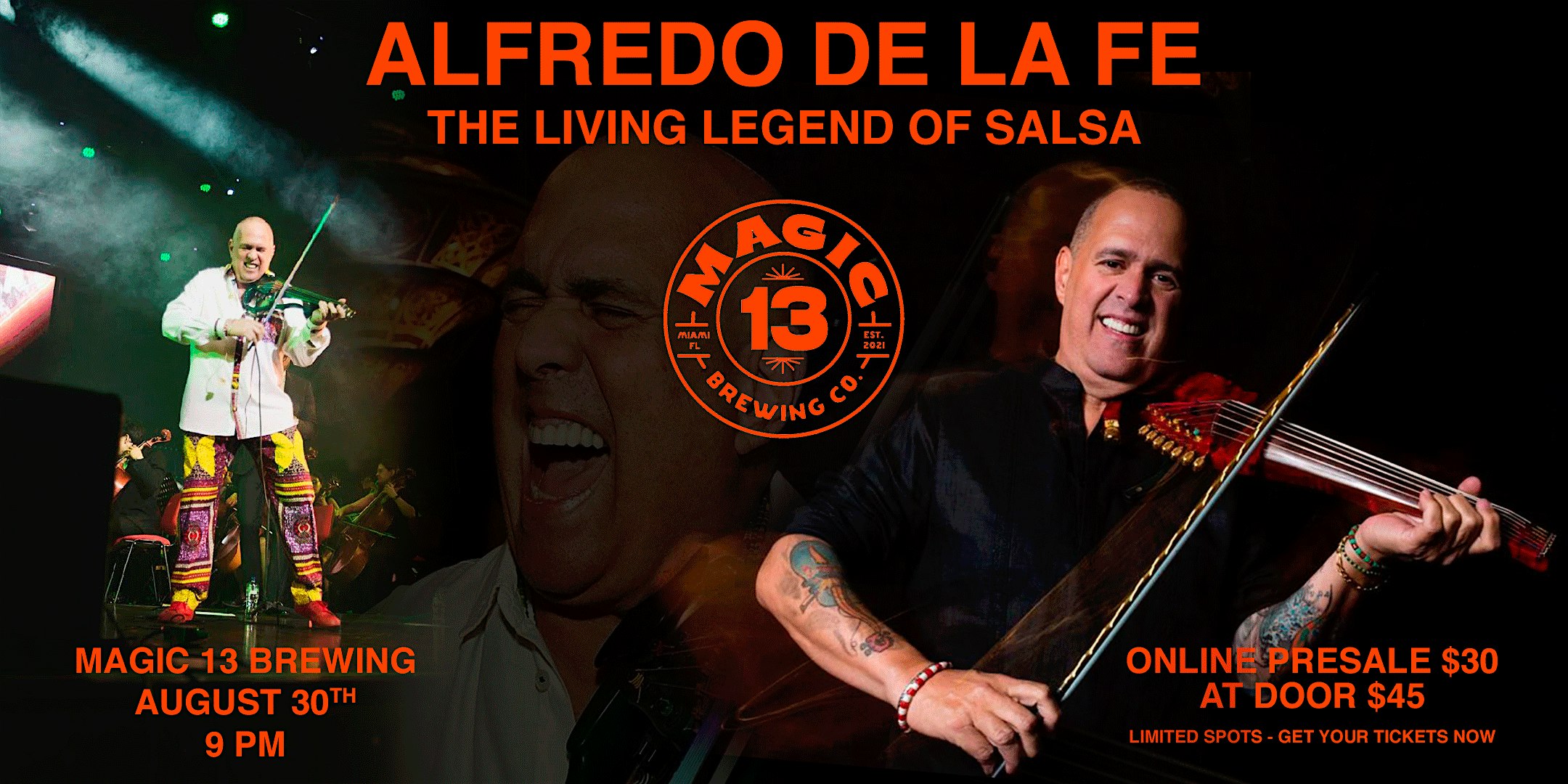 ALFREDO DE LA FE – LA LEYENDA VIVA DE LA SALSA at Magic 13 Brewing Co. – Miami, FL