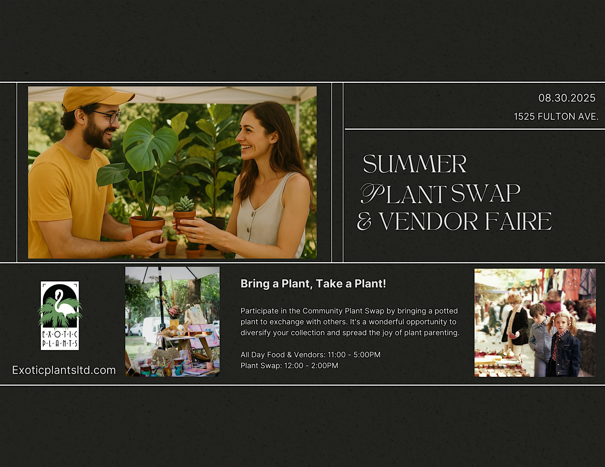 Summer Community Plant Swap & Vendor Village at Exotic Plants Ltd – Sacramento, CA