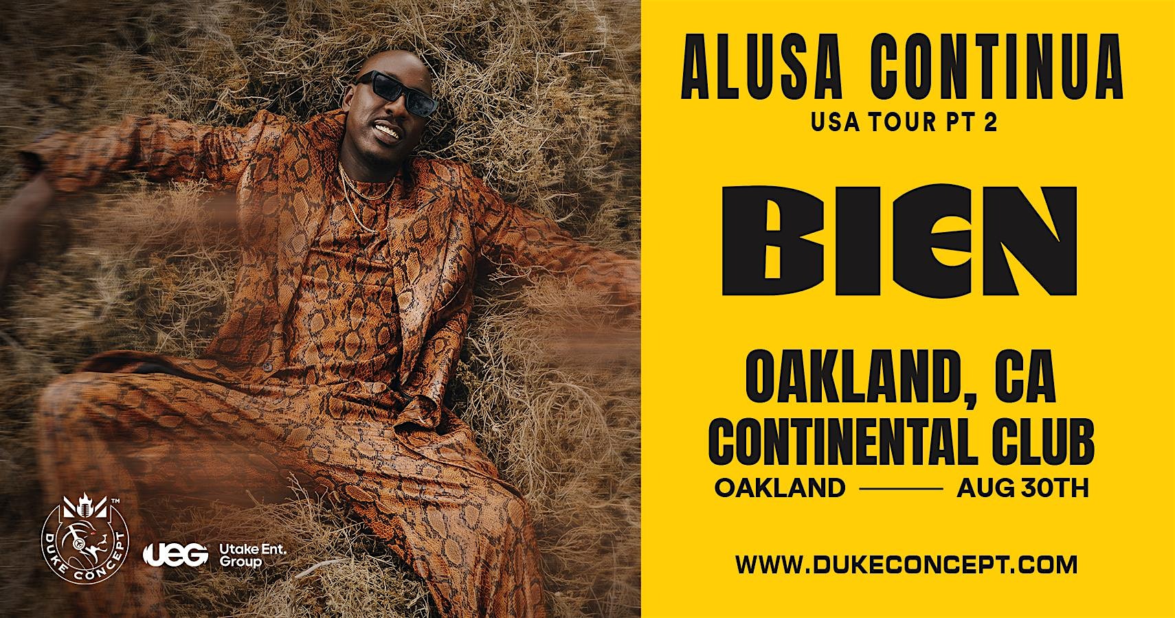 Alusa Continua Tour with BIEN live in OAKLAND at Continental Club – Oakland, CA