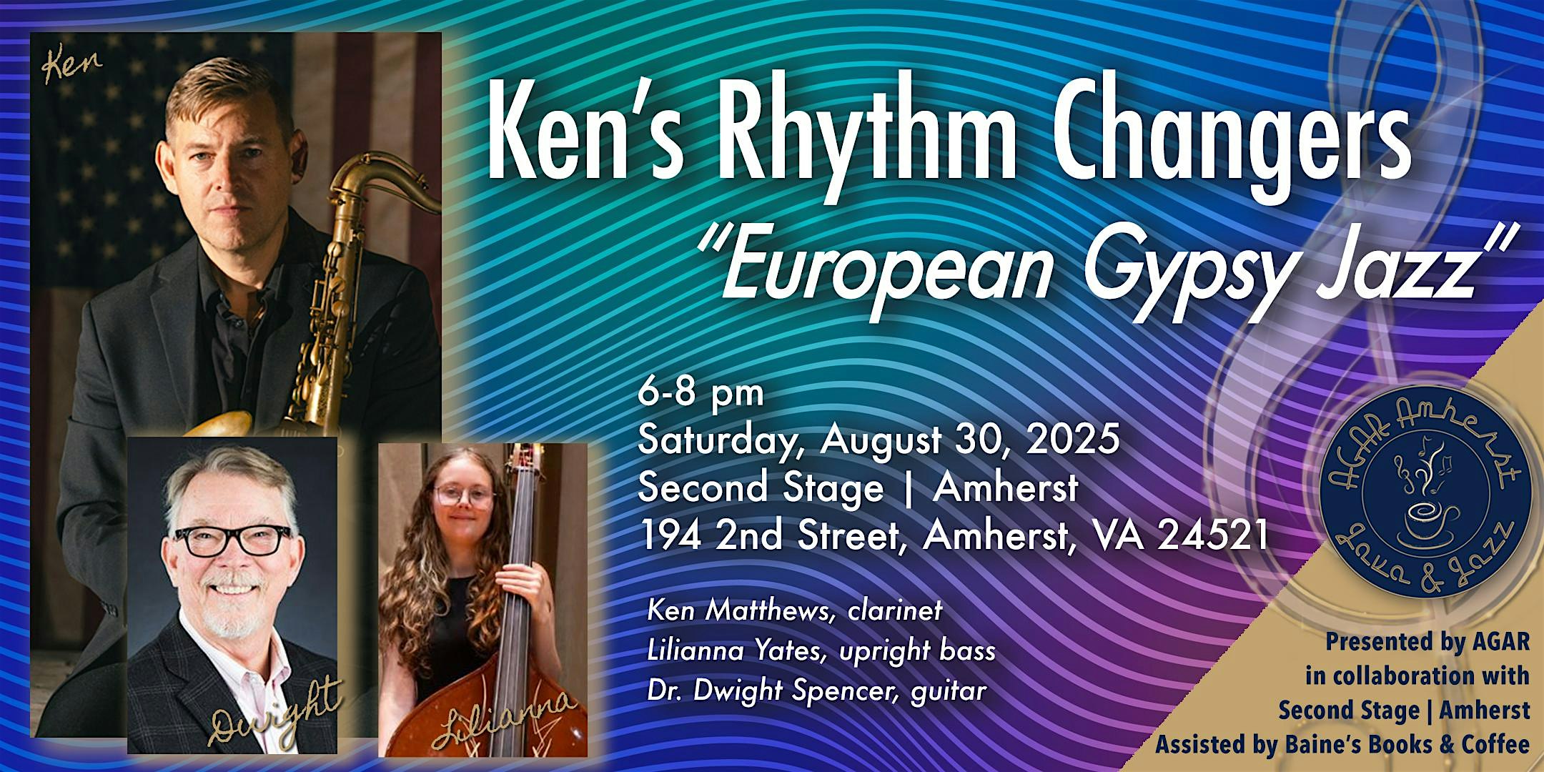 Ken’s Rhythm Changers ”European Gypsy Jazz“ at Second Stage | Amherst – Amherst, VA