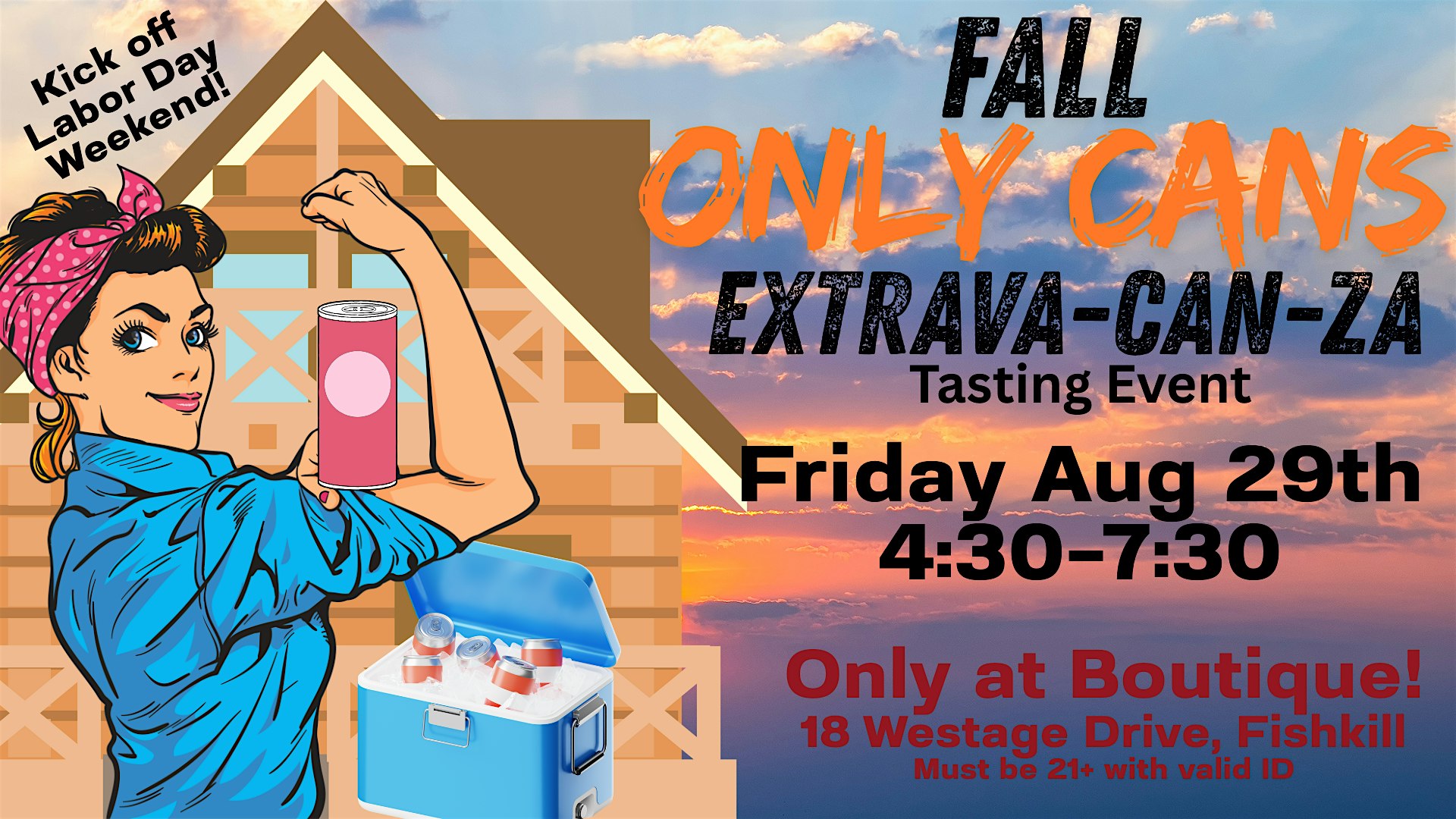 Only Cans Extrava-CAN-za Tasting Event: Labor Day Edition at Boutique Wines, Spirits, & Ciders – Fishkill, NY