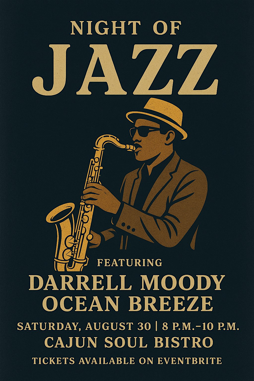 NIGHT OF JAZZ FEATURING: DARREL MOODY & OCEAN BREEZE at Cajun Soul Bistro & Bar – Cocoa, FL