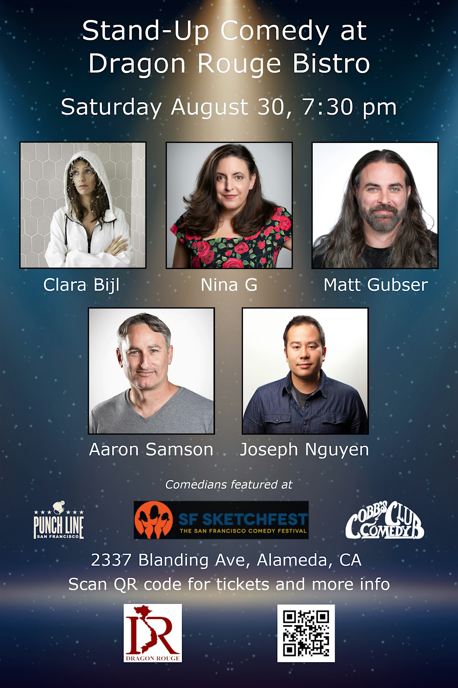 Comedy at Alameda’s Dragon Rouge Bistro at Dragon Rouge Bistro Alameda – Alameda, CA